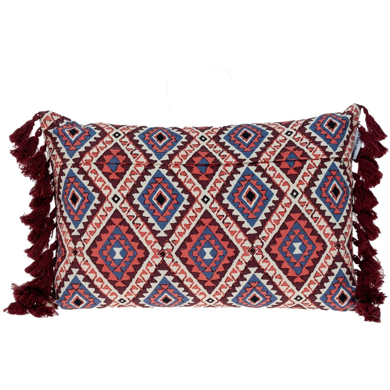 Multicolor Lumbar Throw Pillow With Tassels
