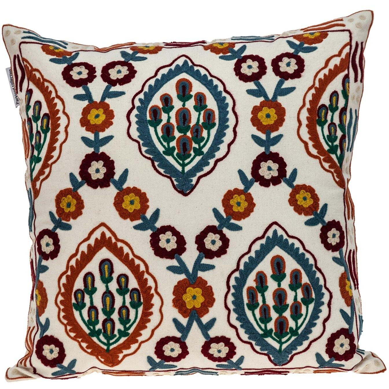 Floral Embroidered Multicolor Decorative Pillow