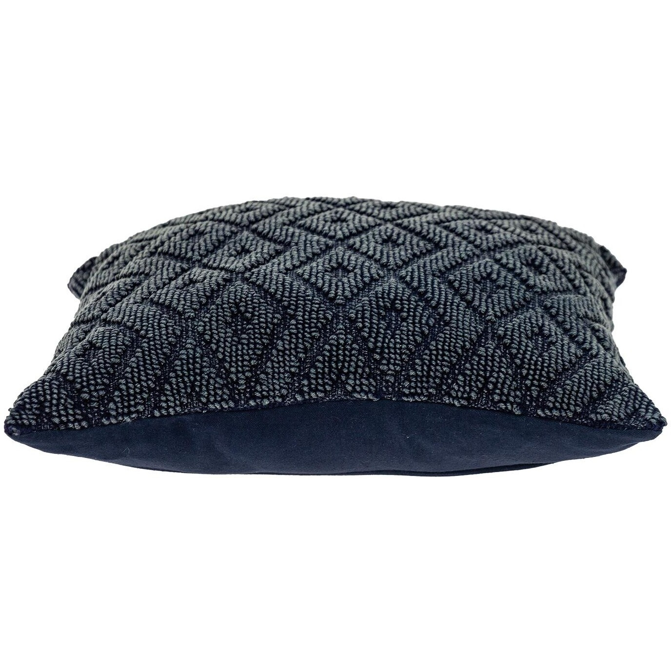 Jacquard Diamond Pattern Decorative Navy Throw Pillow