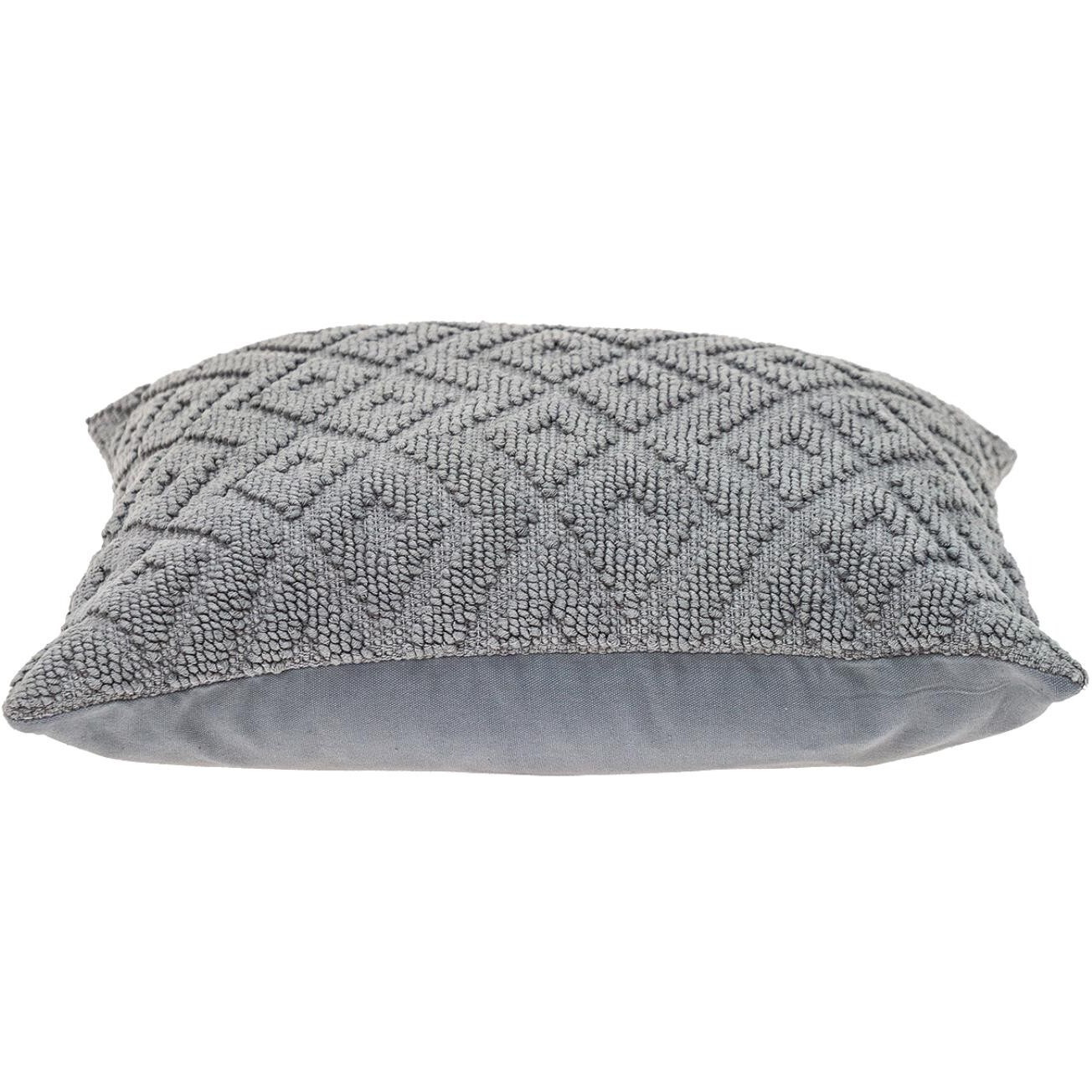 Jacquard Diamond Pattern Decorative Gray Throw Pillow