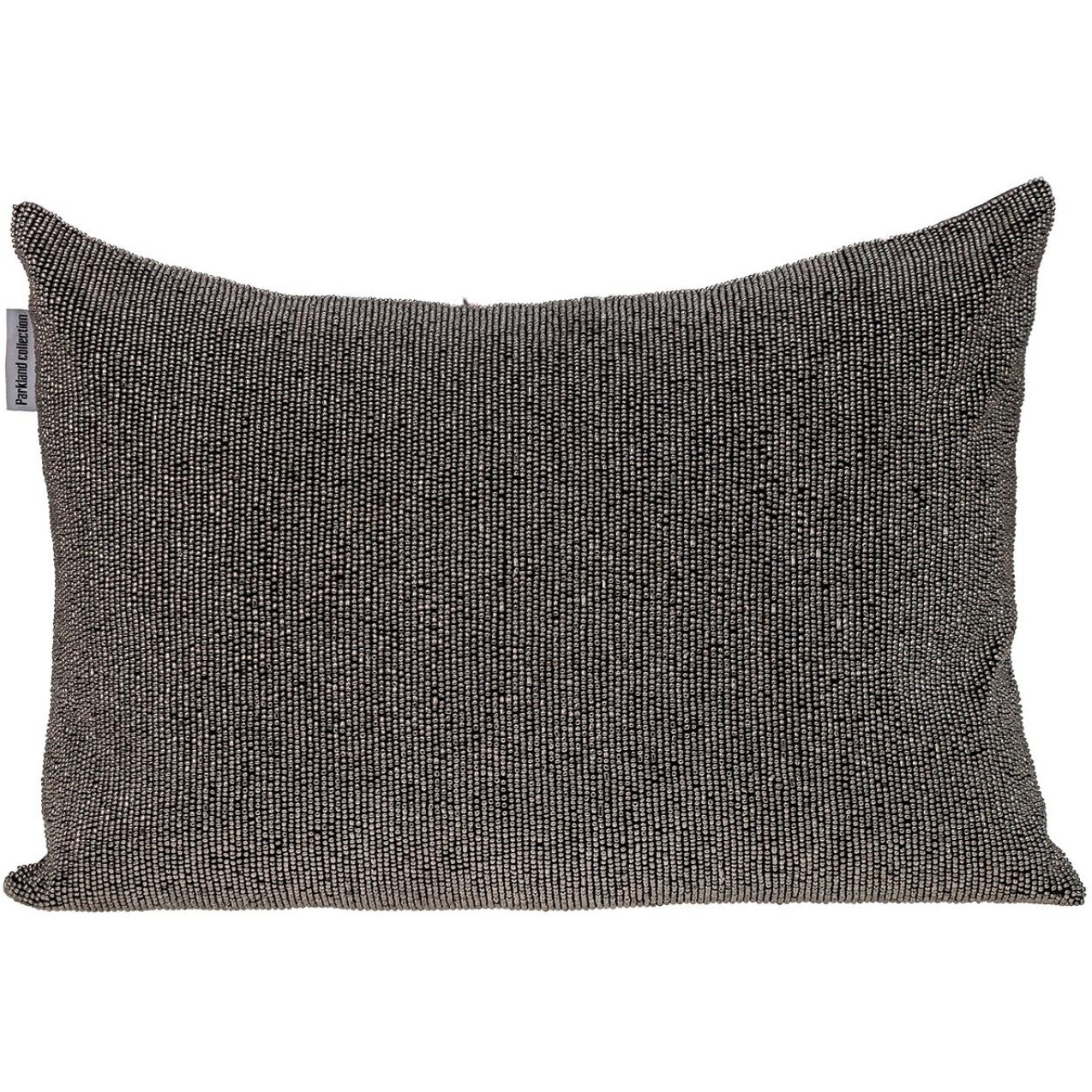 Shimmering Gray Beaded Luxury Throw Pillow