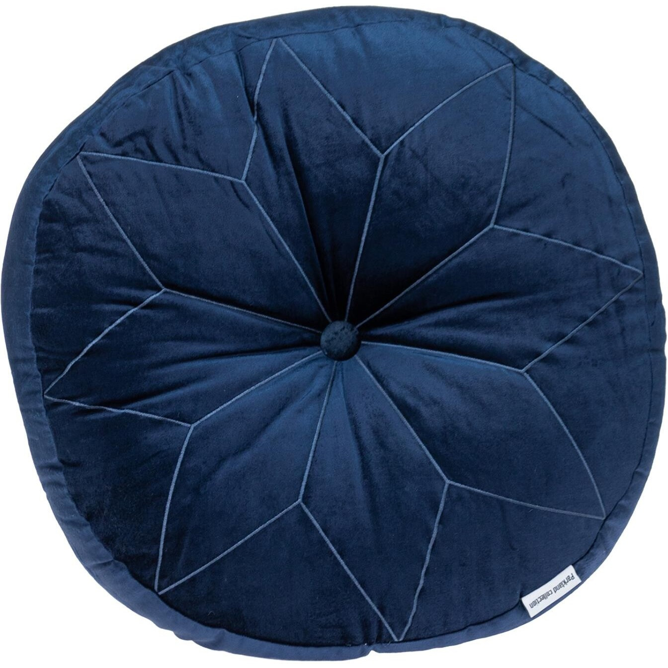 Round Tufted Navy Velvet Floor Pillow