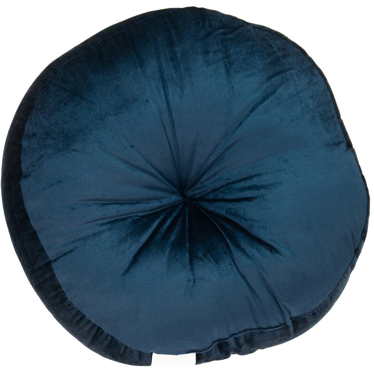 Round Tufted Navy Velvet Floor Pillow