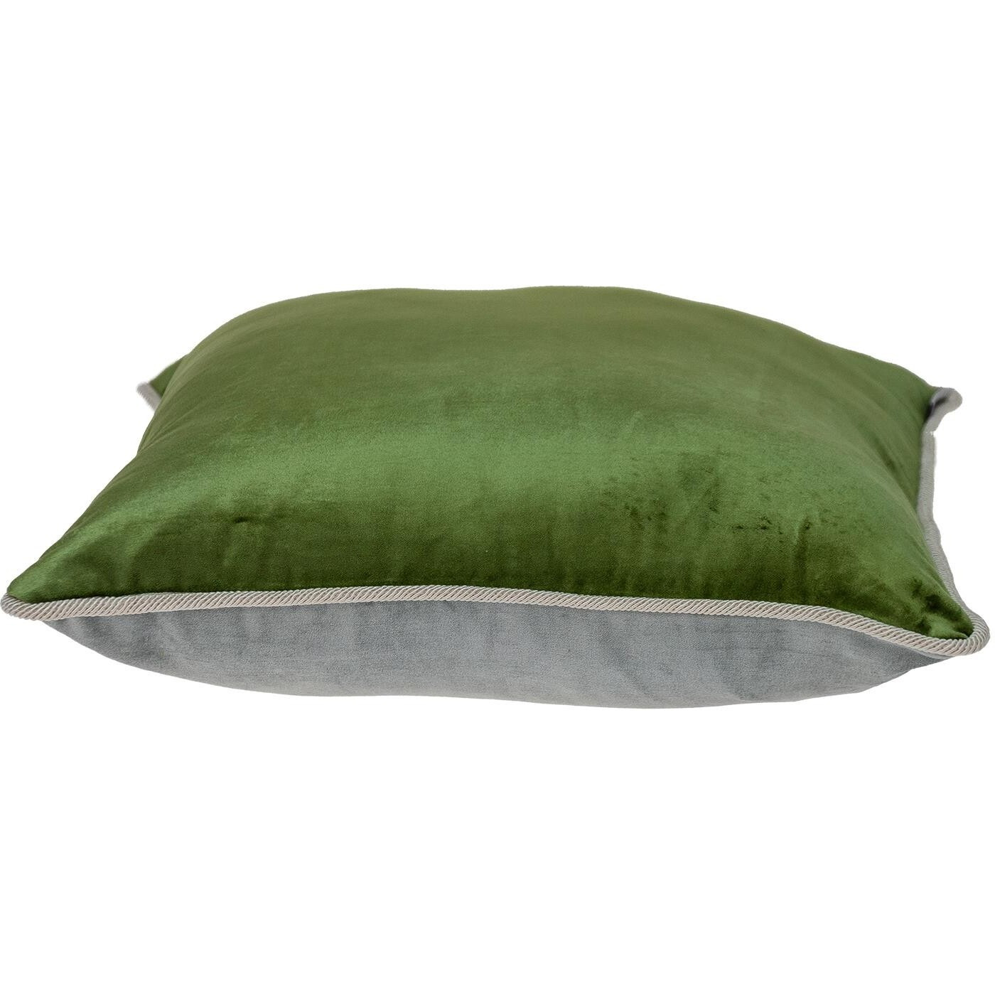 Reversible Blue And Green Square Velvet Throw Pillow