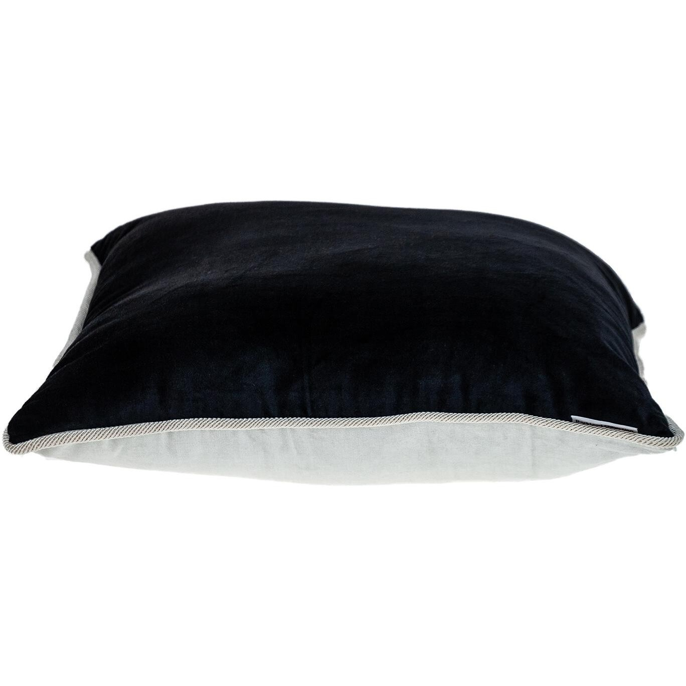 Reversible Black And White Square Velvet Throw Pillow