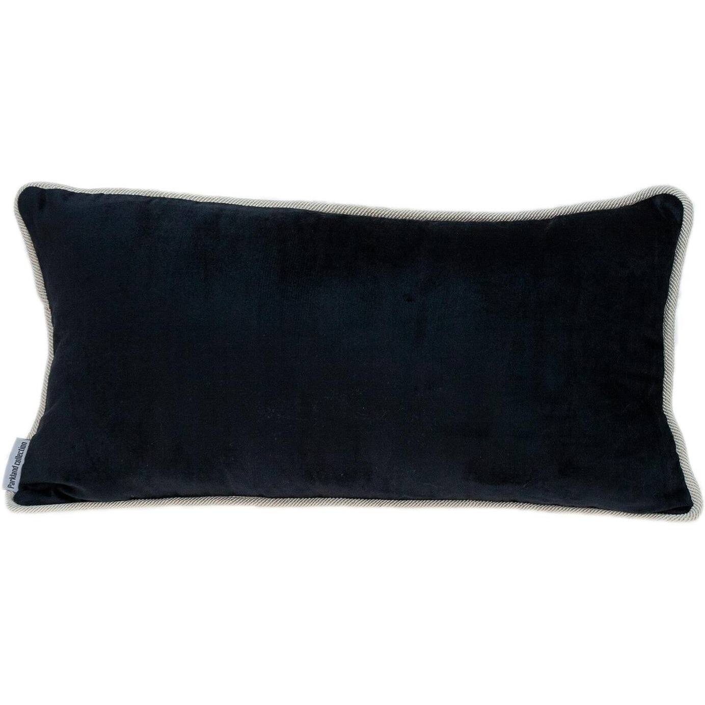 Reversible Black And White Lumbar Velvet Throw Pillow