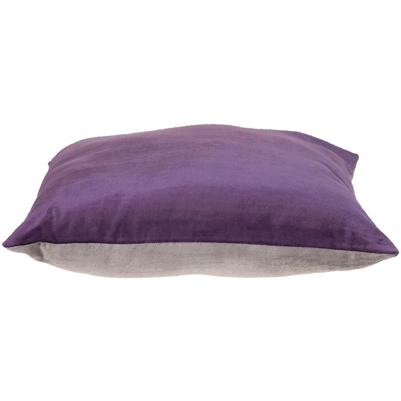 Purple And Dark Gray Dual Solid Color Reversible Throw Pillow