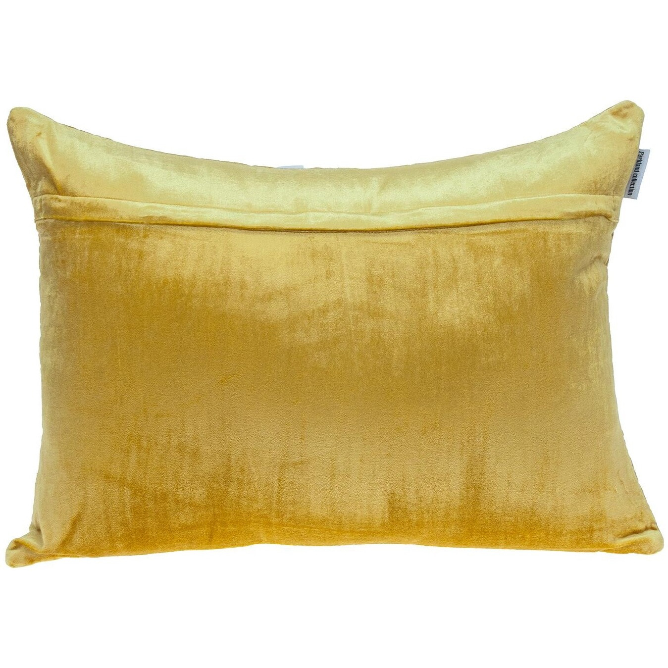 Yellow Quilted Velvet Zig Zag Decorative Lumbar Pillow