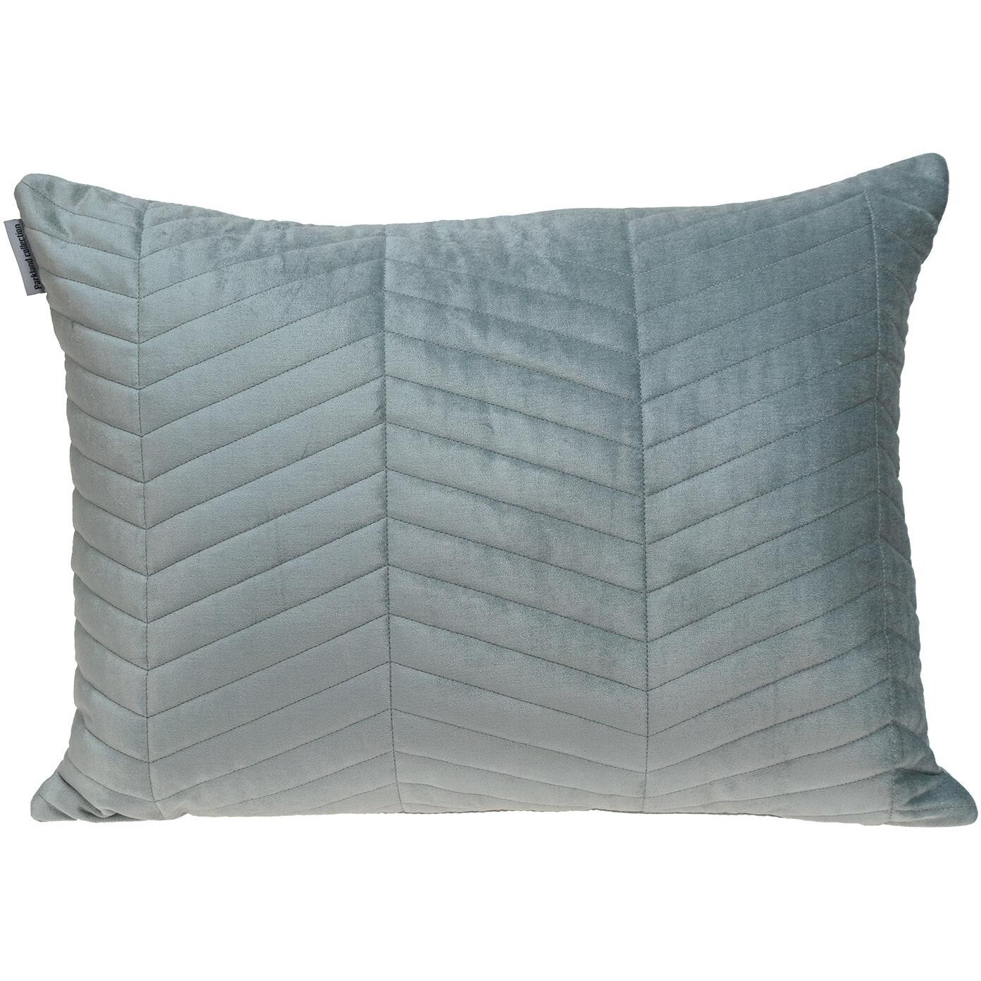 Gray Quilted Velvet Zig Zag Decorative Lumbar Pillow