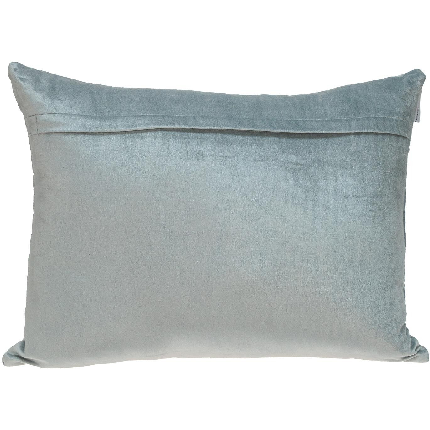 Gray Quilted Velvet Zig Zag Decorative Lumbar Pillow