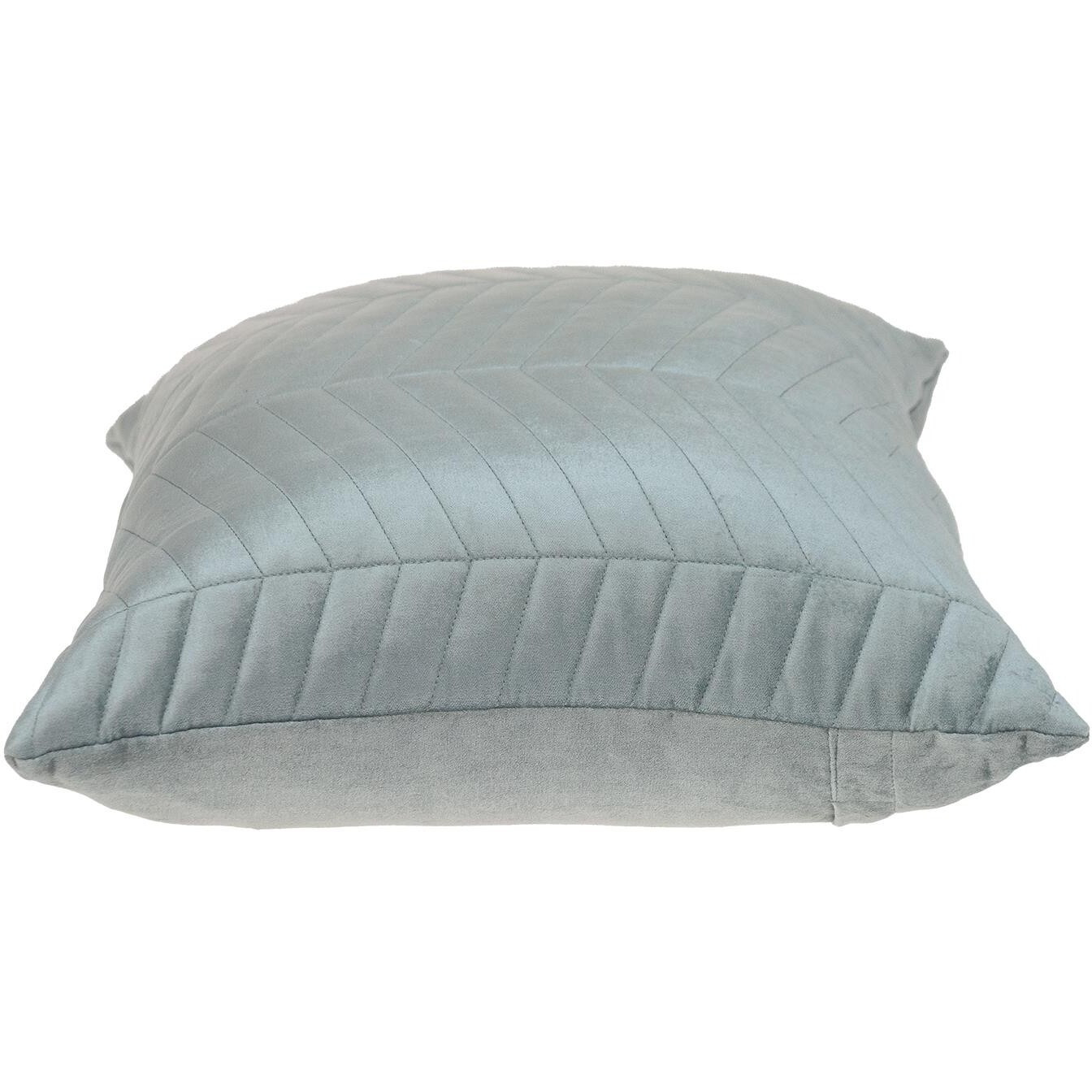 Gray Quilted Velvet Zig Zag Decorative Lumbar Pillow