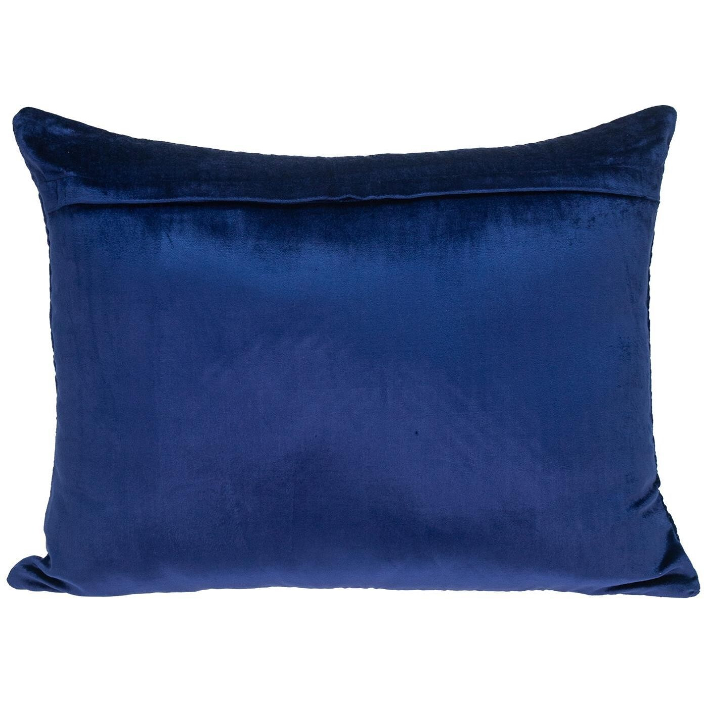 Navy Blue Lumbar Tufted Throw Pillow