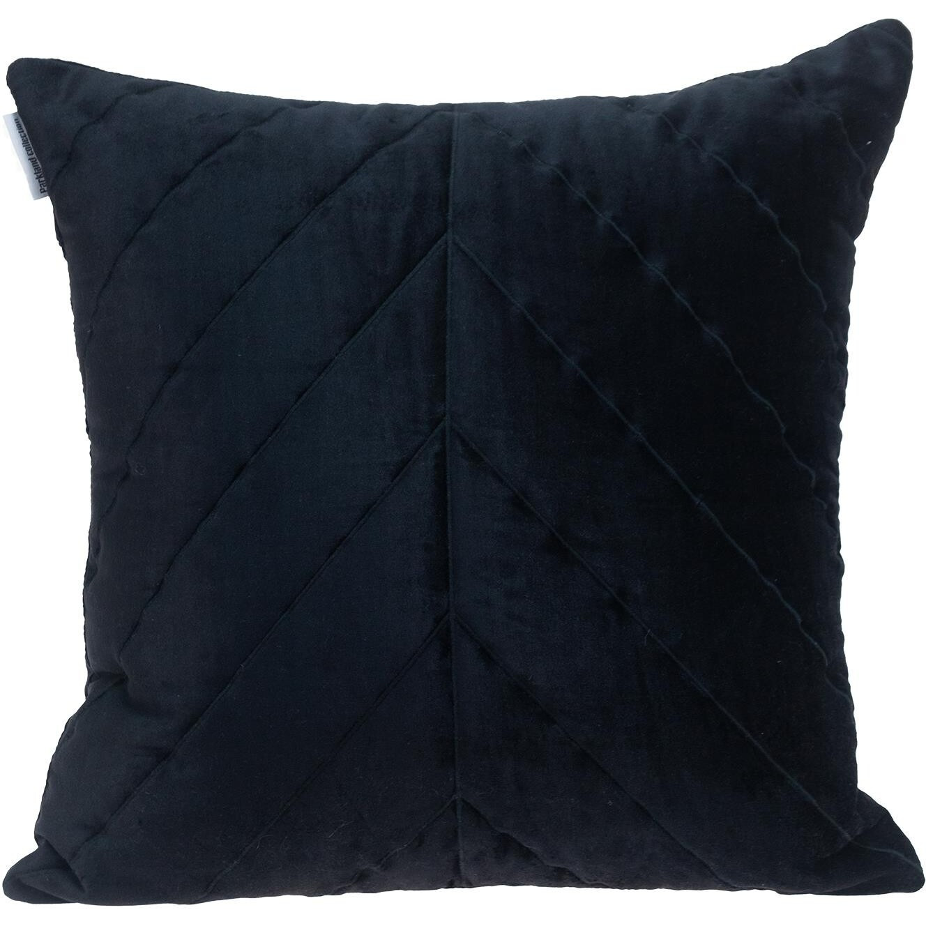 Quilted Velvet Arrows Black Decorative Throw Pillow