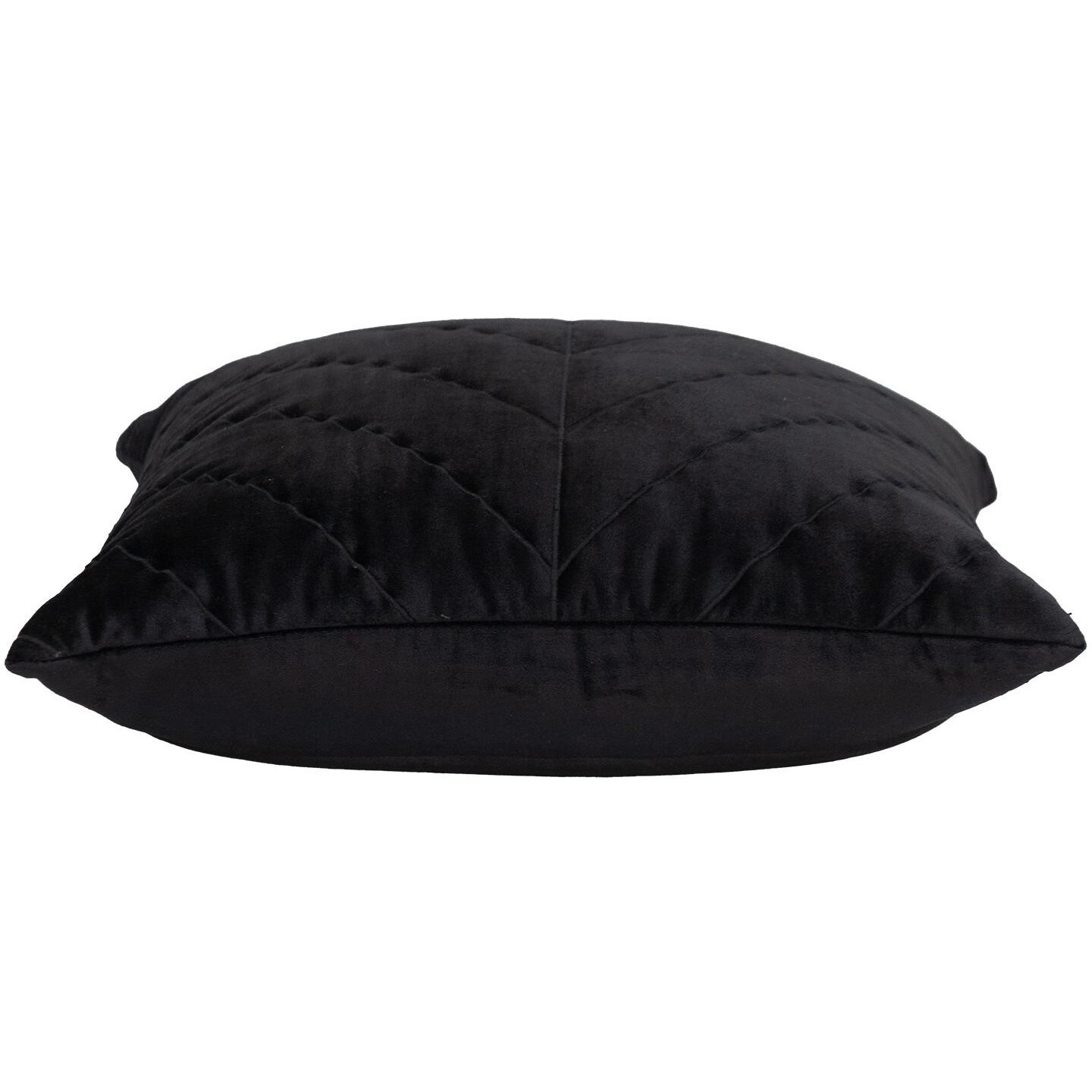 Quilted Velvet Arrows Black Decorative Throw Pillow