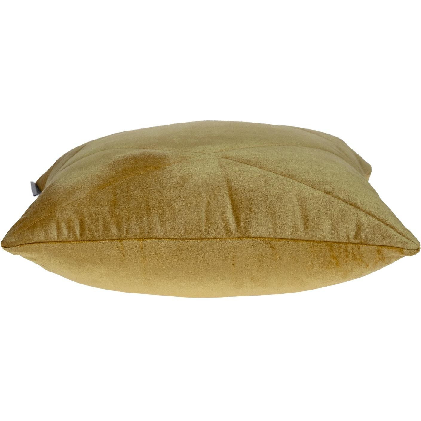 Quilted Yellow Velvet Throw Pillow