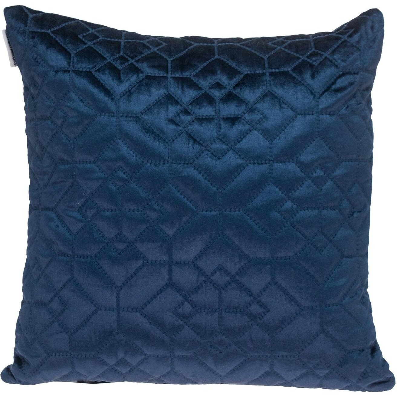Navy Quilted Velvet Geo Decorative Throw Pillow