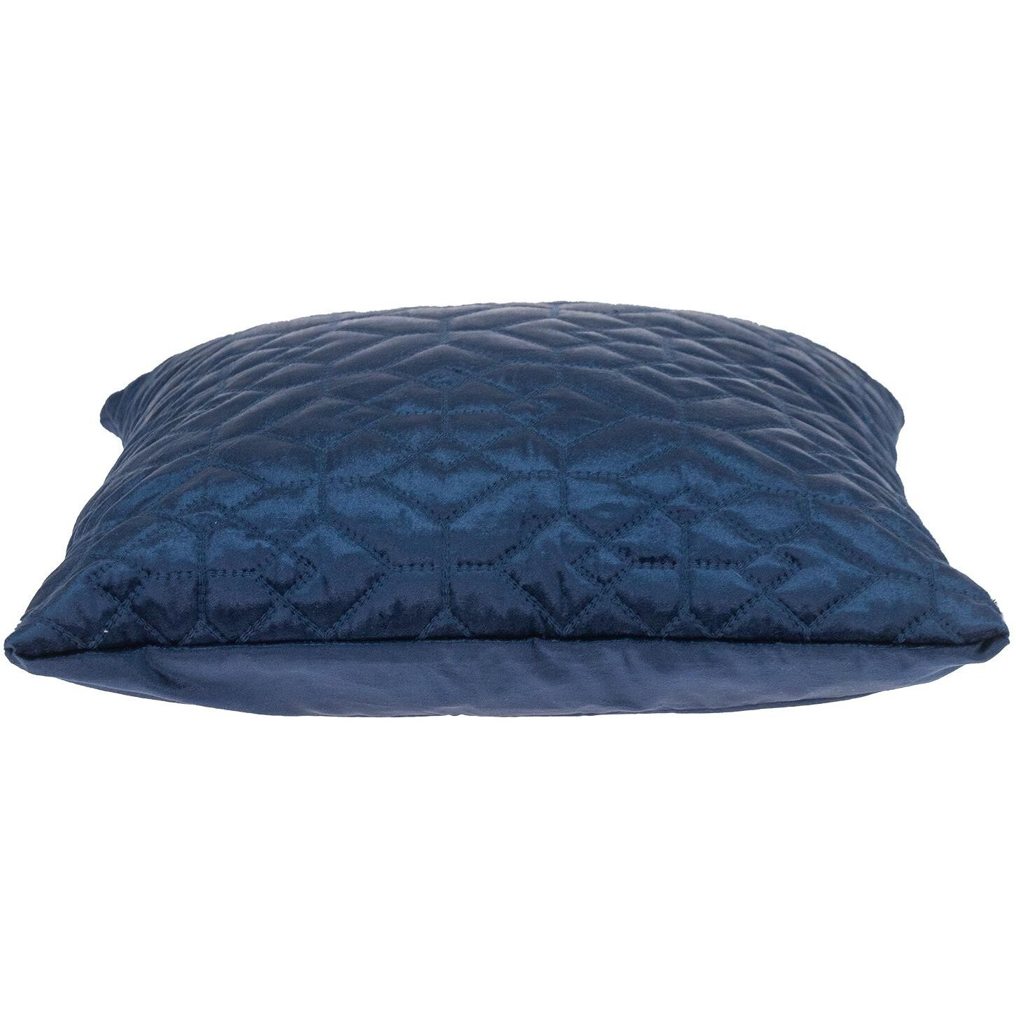 Navy Quilted Velvet Geo Decorative Throw Pillow