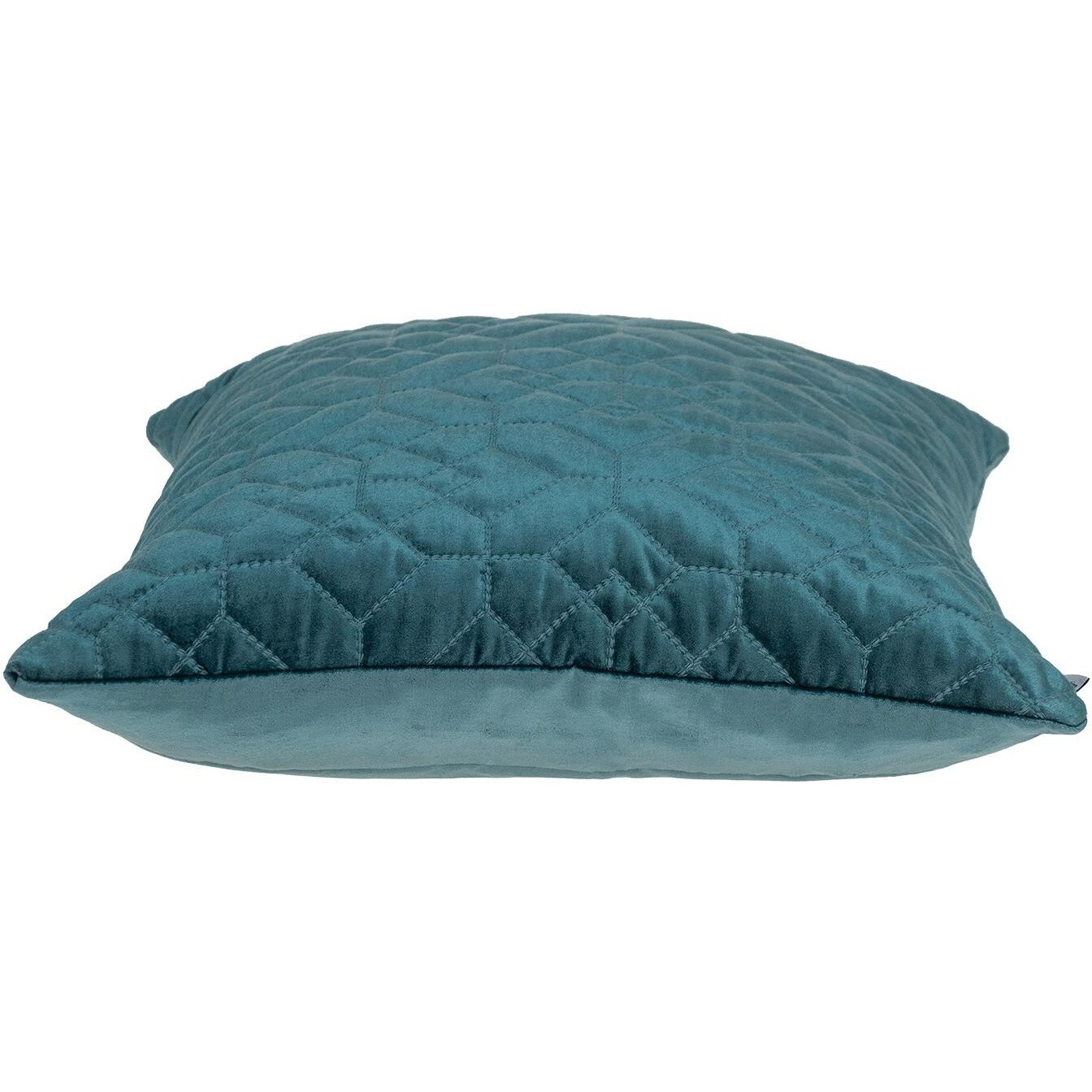 Teal Quilted Velvet Geo Decorative Throw Pillow