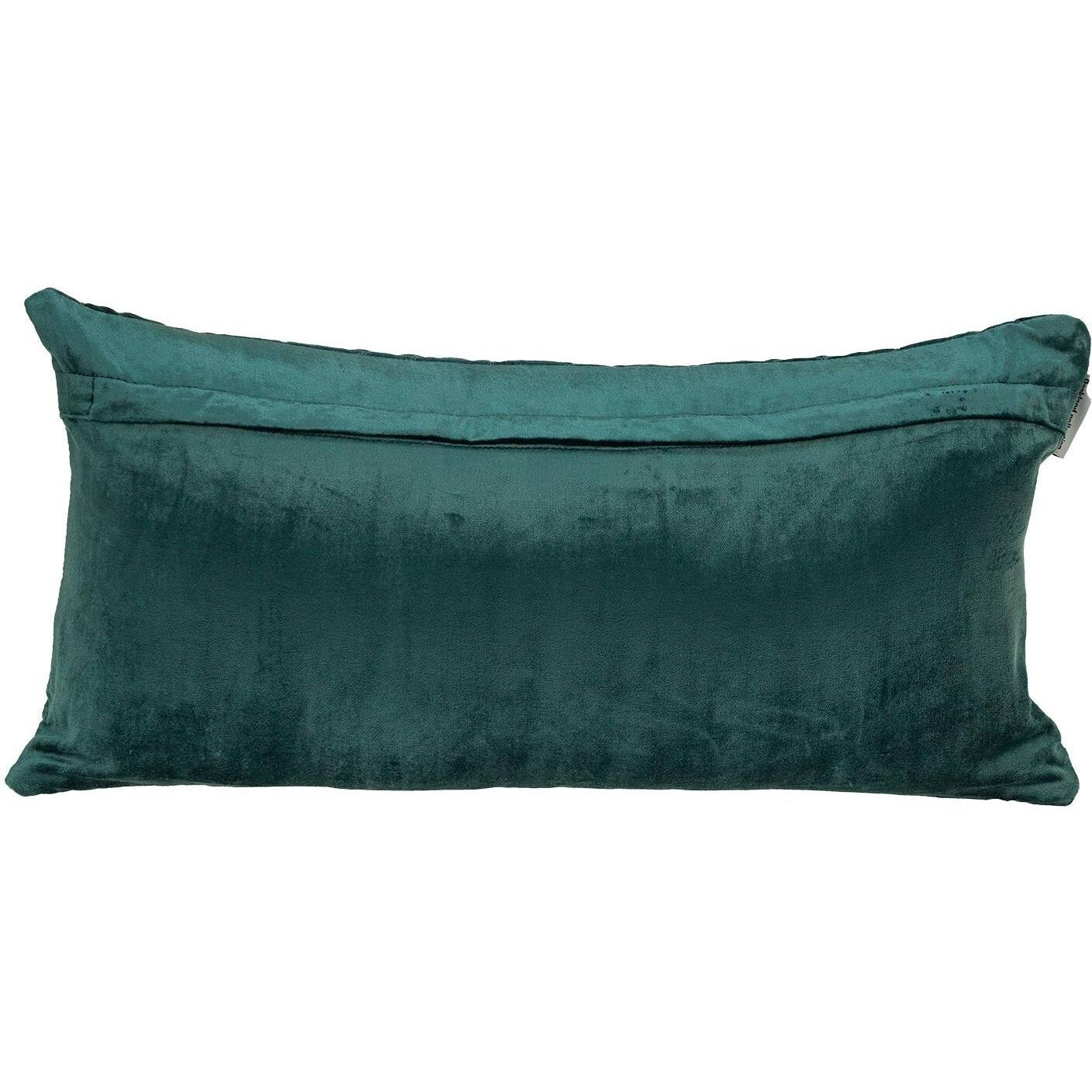 Teal Quilted Velvet Geo Lumbar Decorative Pillow