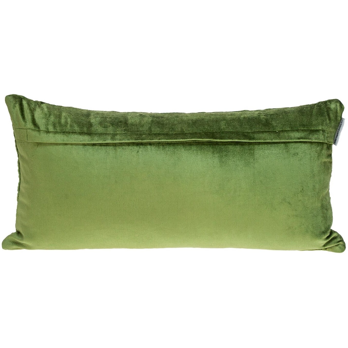 Olive Quilted Velvet Geo Lumbar Decorative Pillow