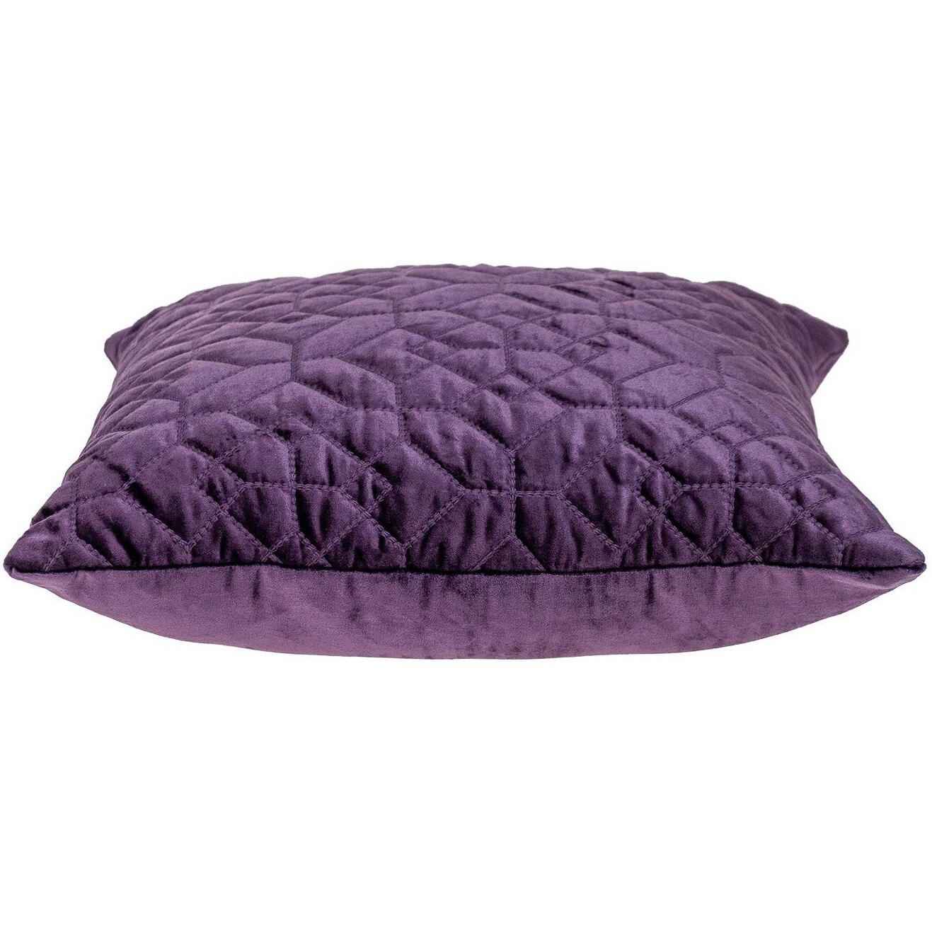 Purple Quilted Velvet Geo Decorative Throw Pillow