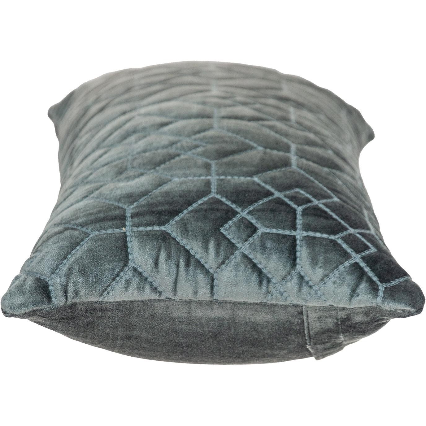 Charcoal Quilted Velvet Geo Lumbar Decorative Pillow