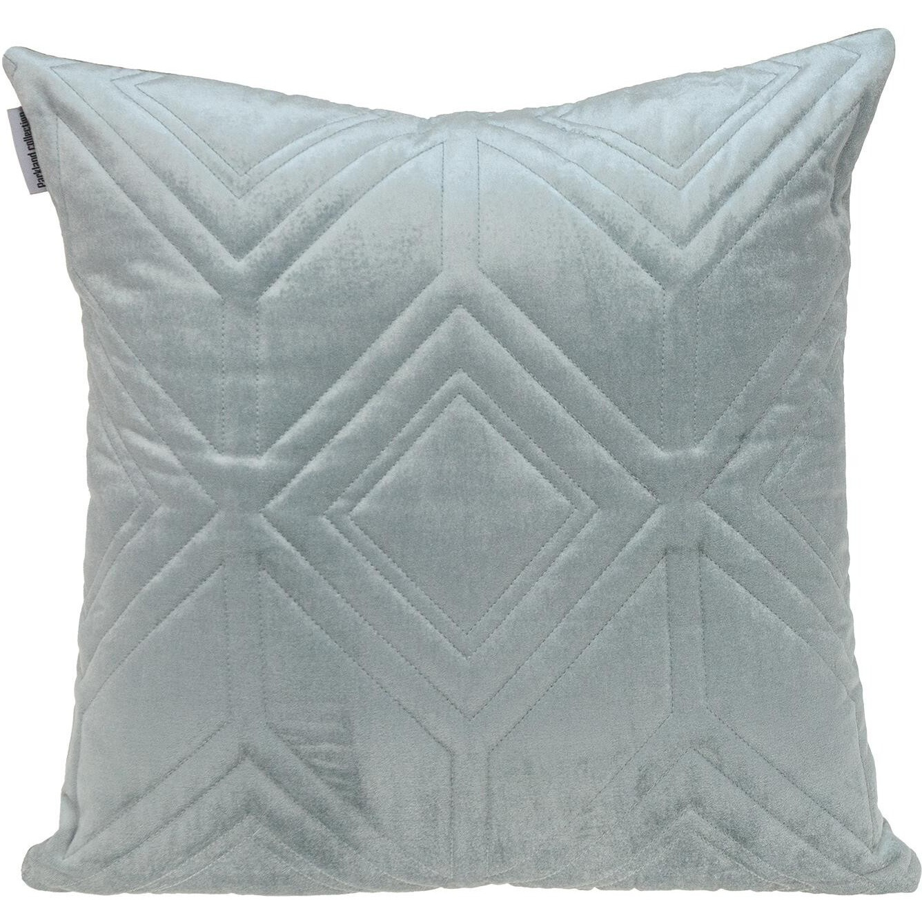 Gray Quilted Diamonds Velvet Solid Color Throw Pillow