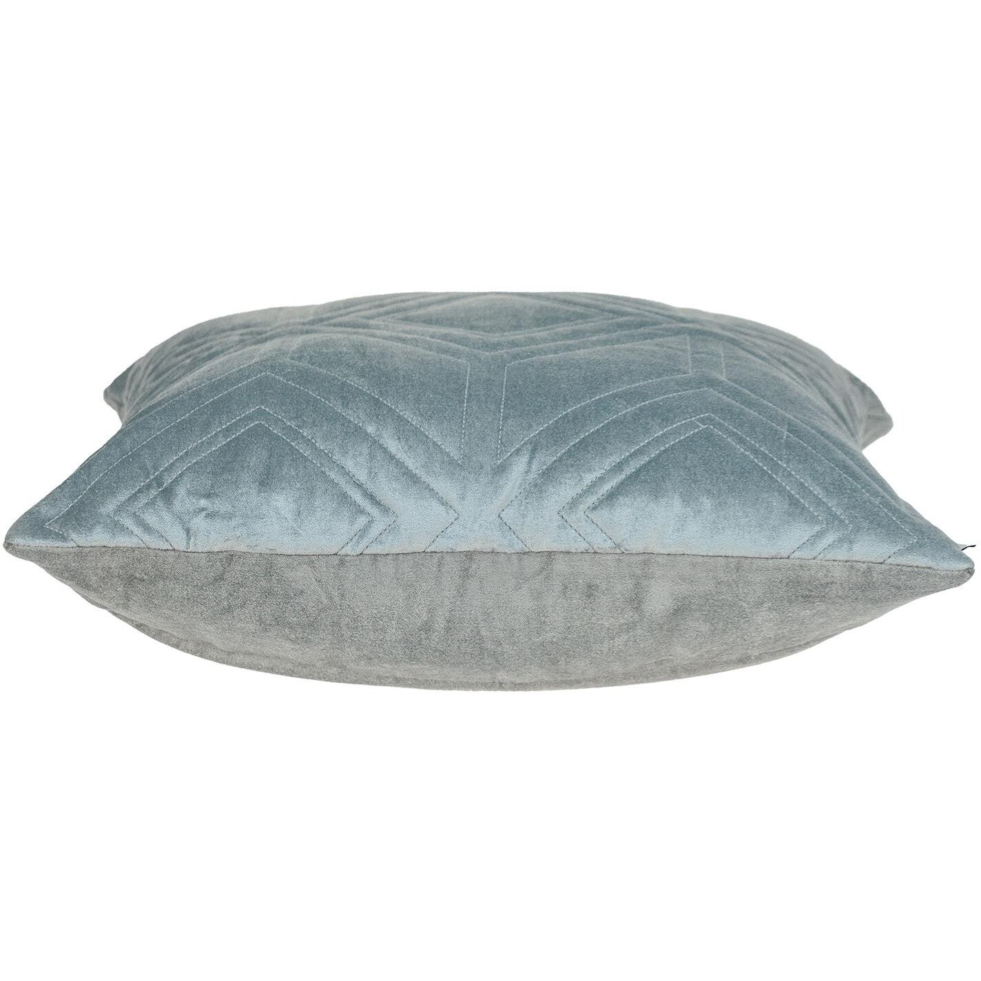 Gray Quilted Diamonds Velvet Solid Color Throw Pillow