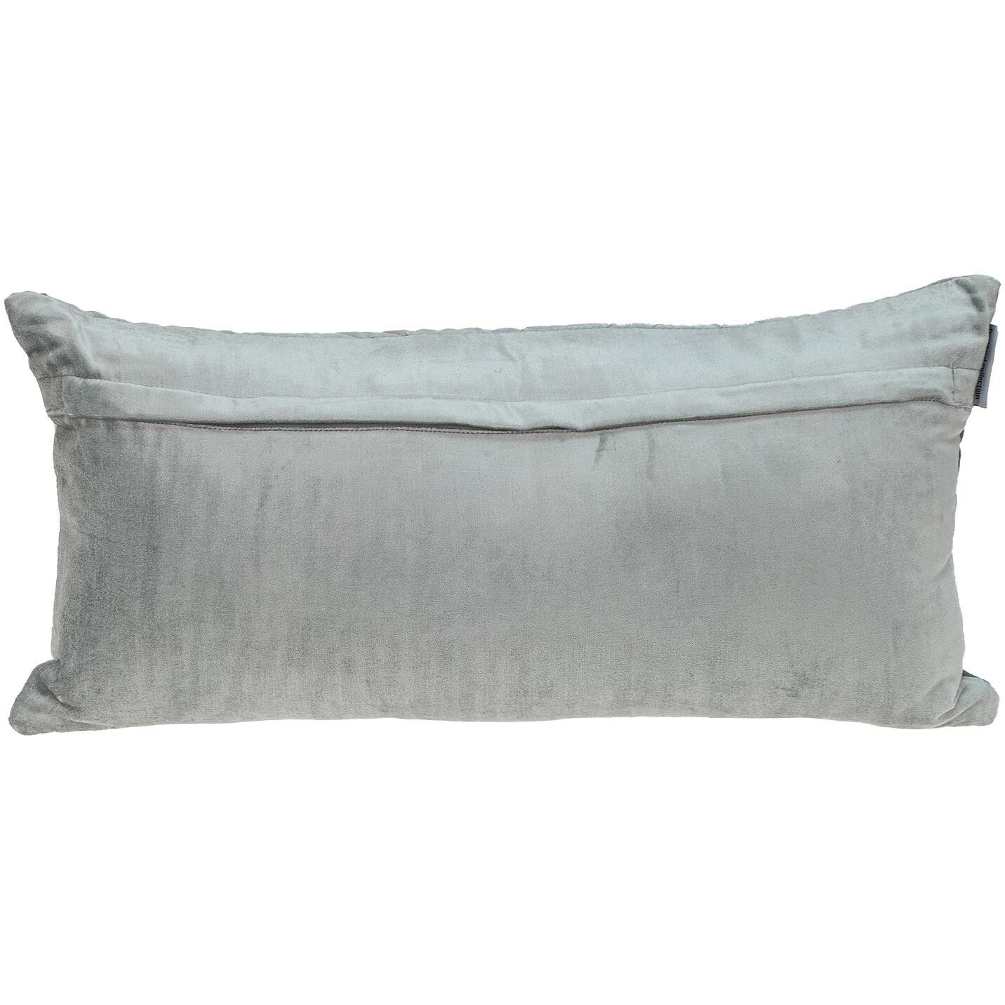 Gray Quilted Diamonds Velvet Solid Color Lumbar Pillow