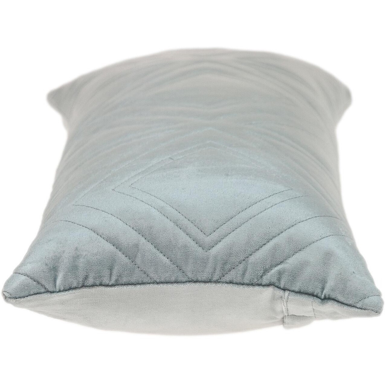 Gray Quilted Diamonds Velvet Solid Color Lumbar Pillow