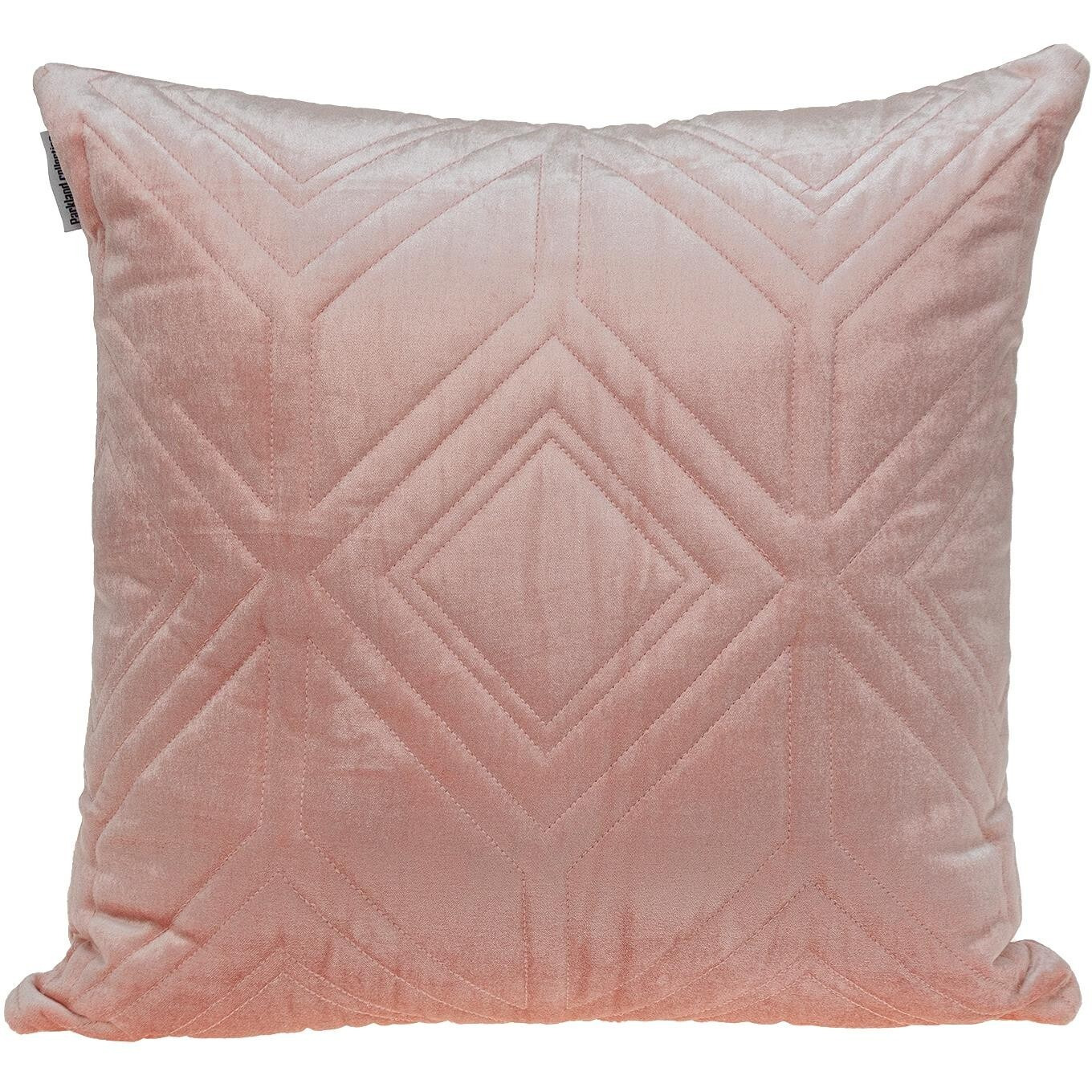 Pink Quilted Diamonds Velvet Solid Color Throw Pillow