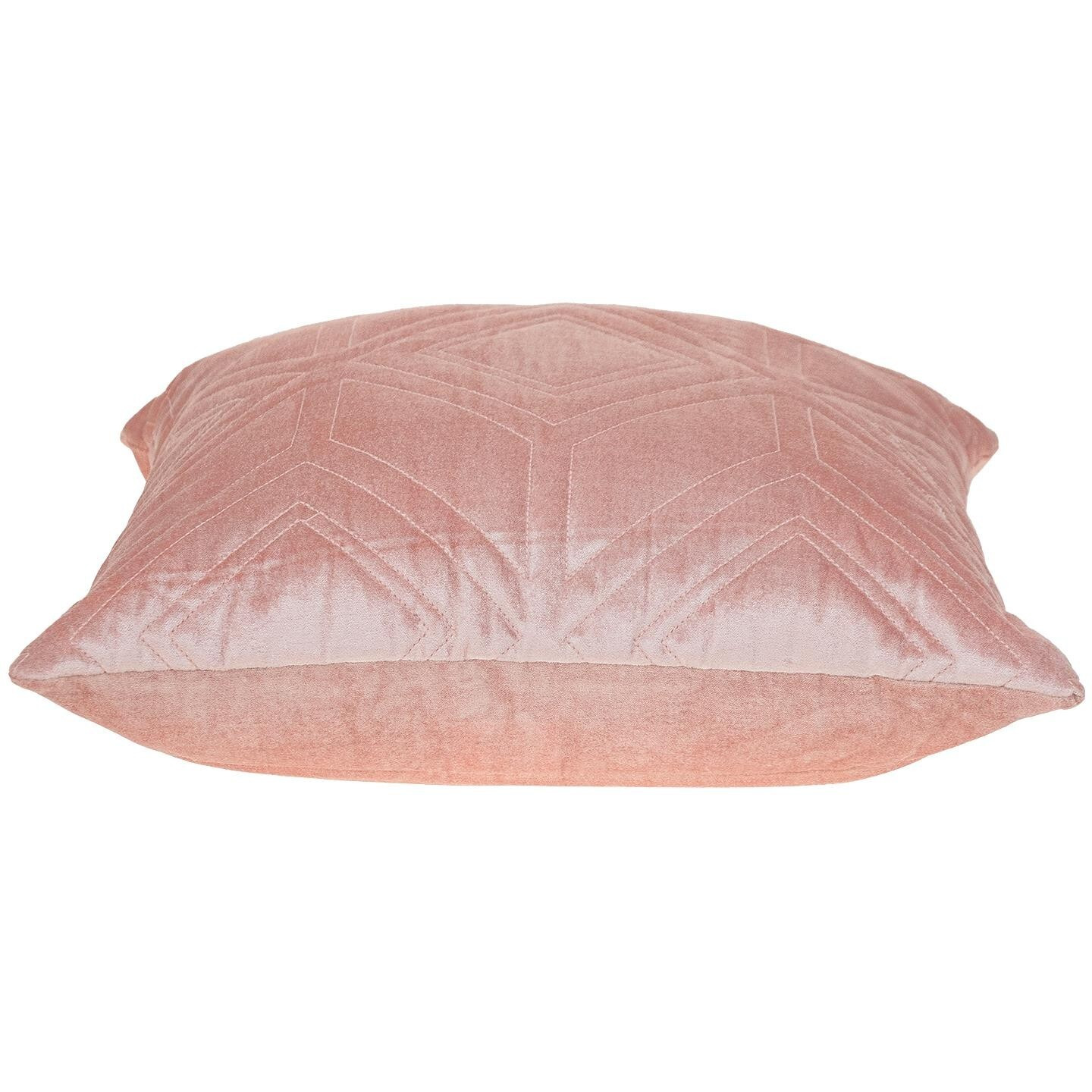 Pink Quilted Diamonds Velvet Solid Color Throw Pillow