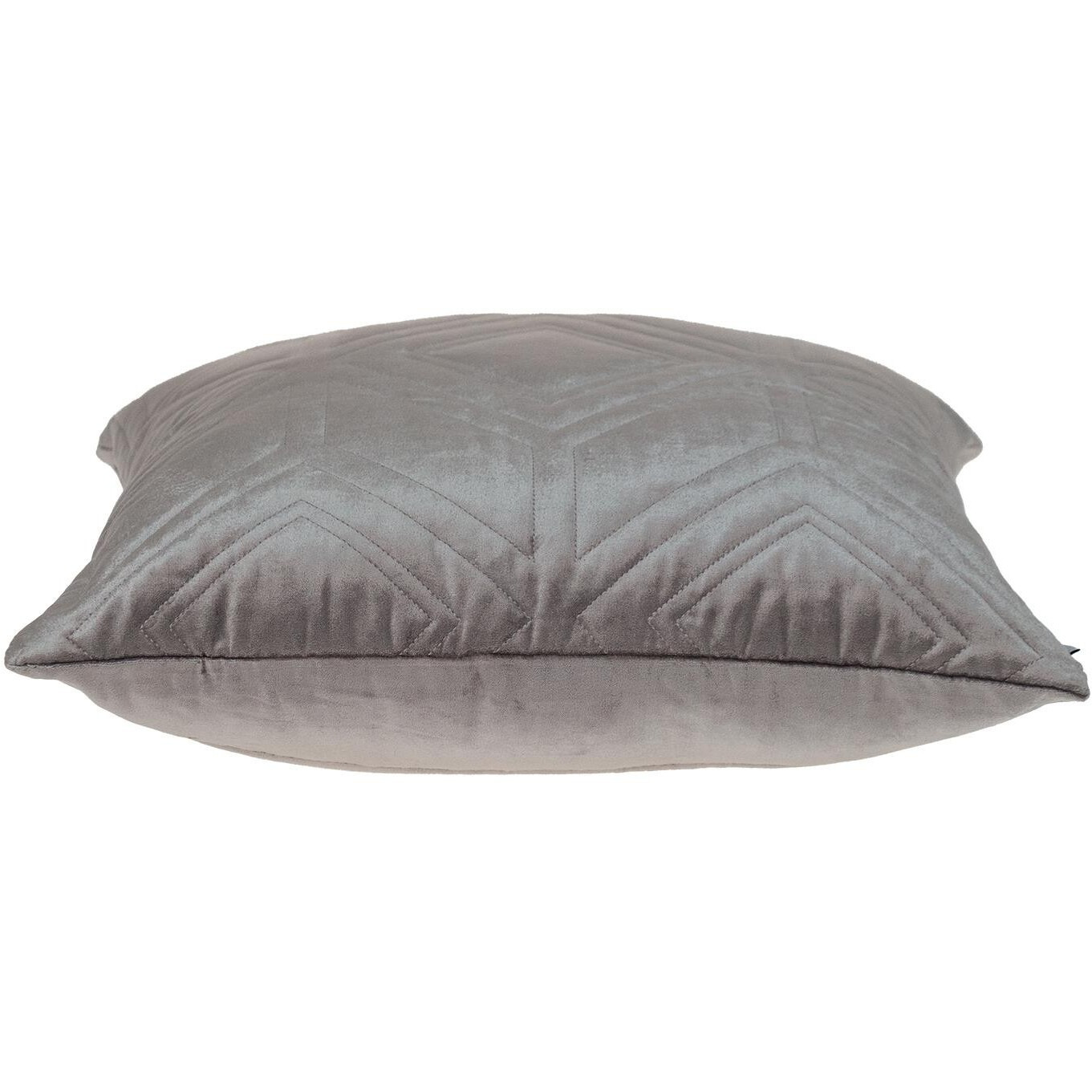 Taupe Quilted Diamonds Velvet Solid Color Throw Pillow