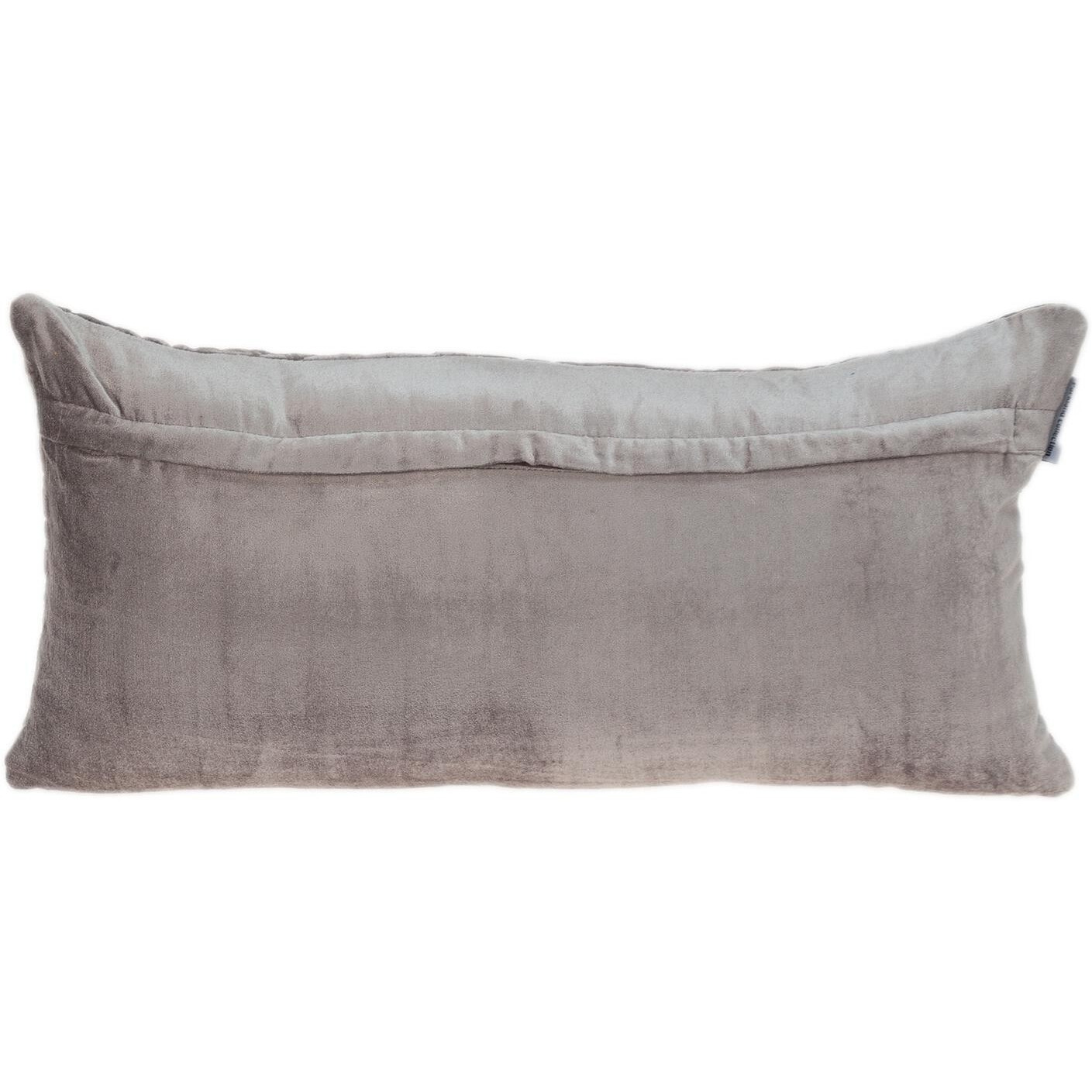 Taupe Quilted Diamonds Velvet Solid Color Lumbar Pillow