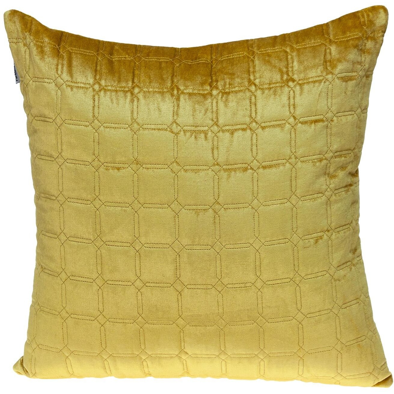 Yellow Quilted Decorative Throw Pillow