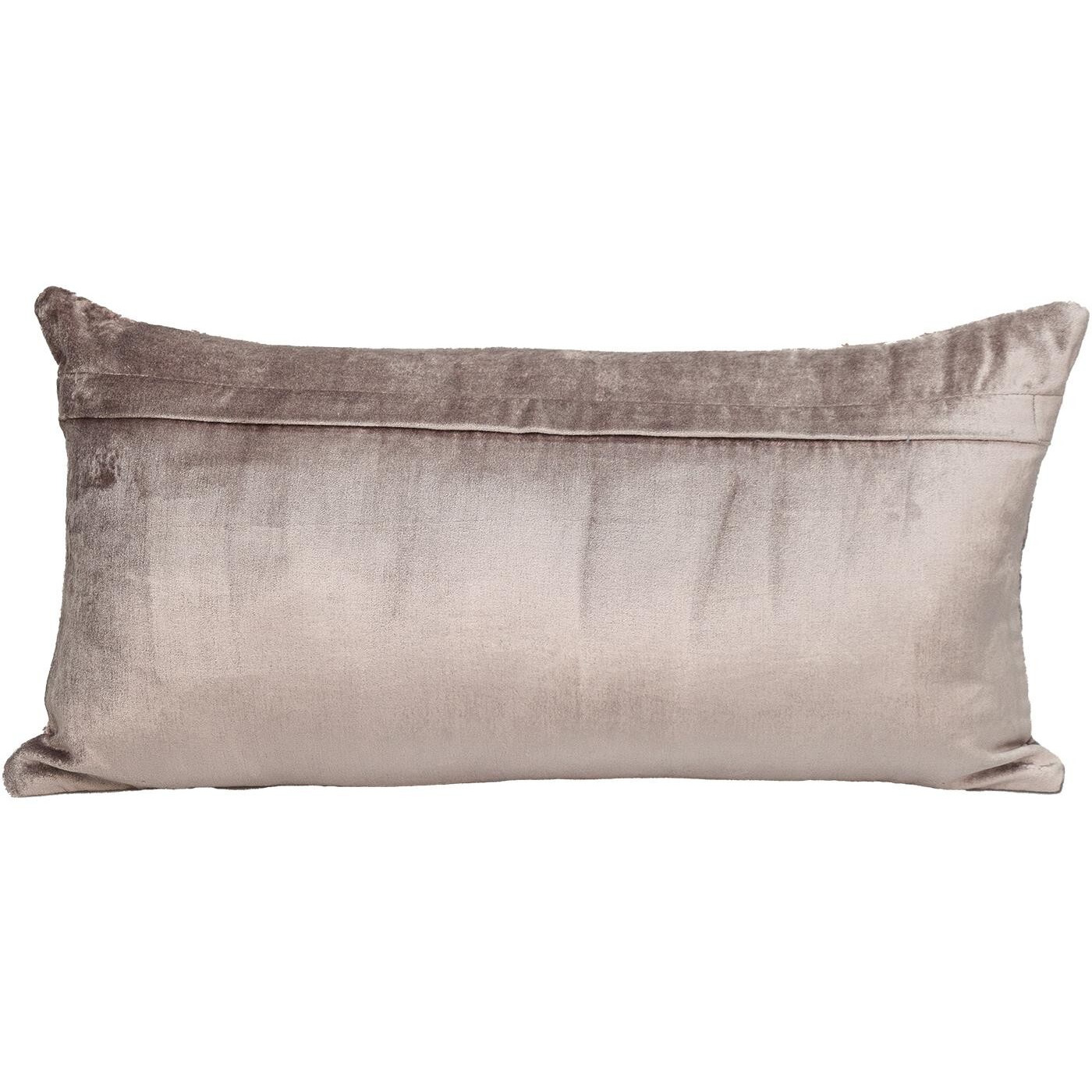 Taupe Quilted Velvet Lumbar Throw Pillow