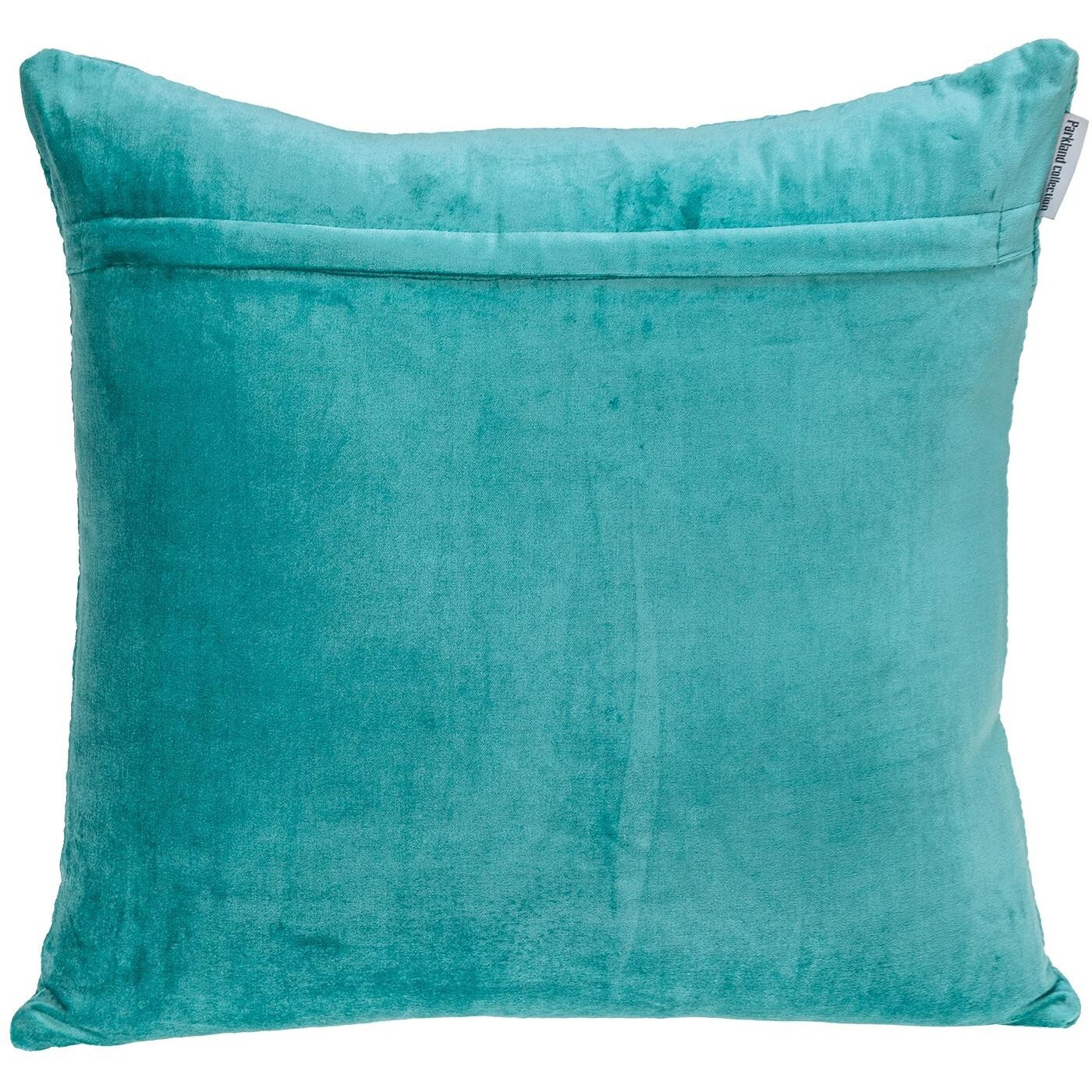 Aqua Quilted Velvet Square Throw Pillow