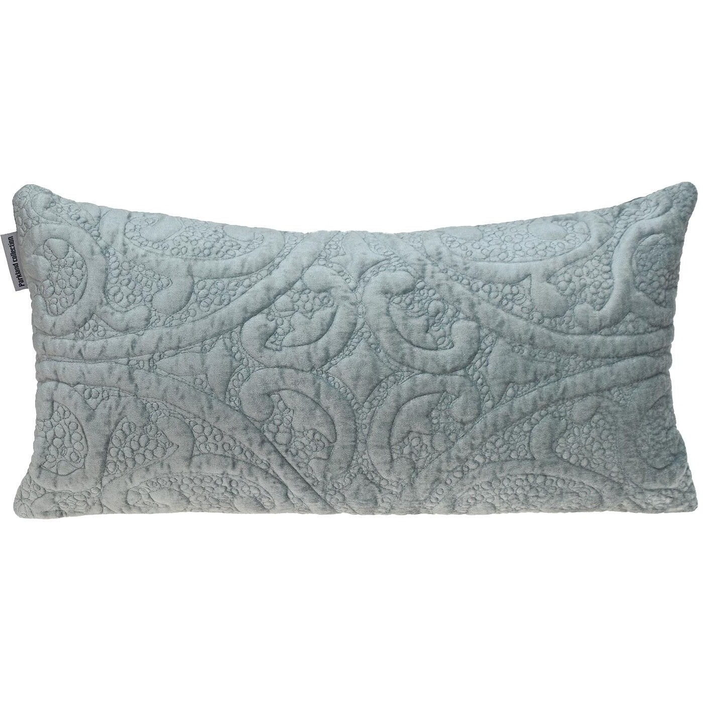 Gray Quilted Velvet Lumbar Throw Pillow