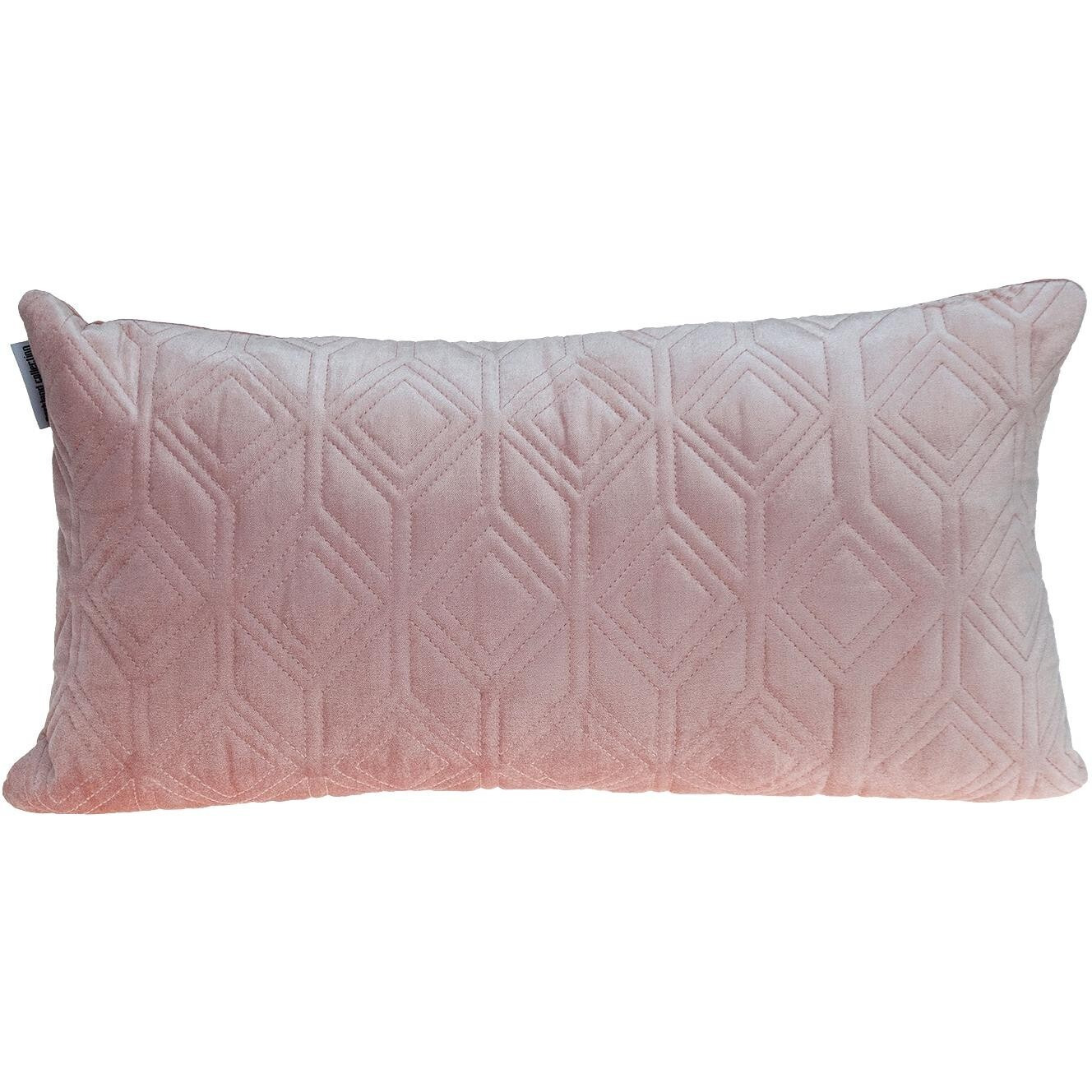 Tufted Diamonds Rose Gold Velvet Lumbar Accent Pillow
