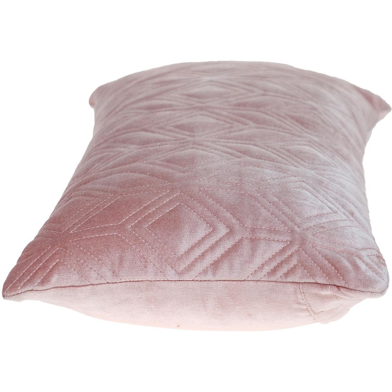 Tufted Diamonds Rose Gold Velvet Lumbar Accent Pillow
