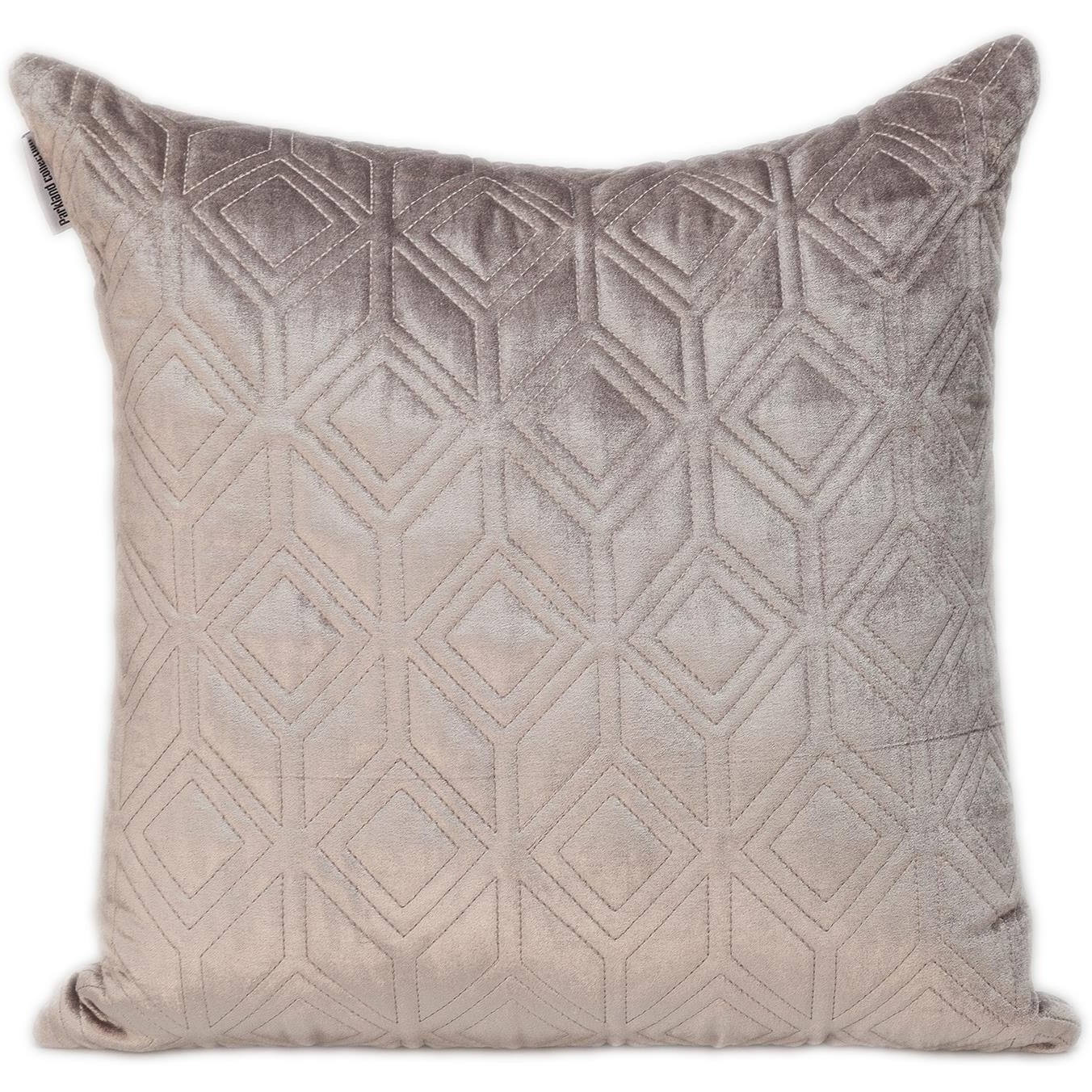 Tufted Diamonds Taupe Velvet Accent Pillow