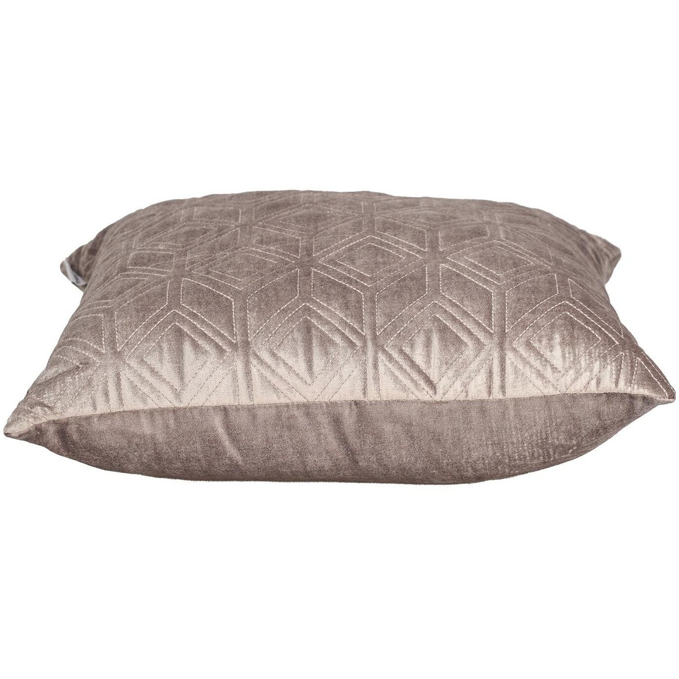Tufted Diamonds Taupe Velvet Accent Pillow