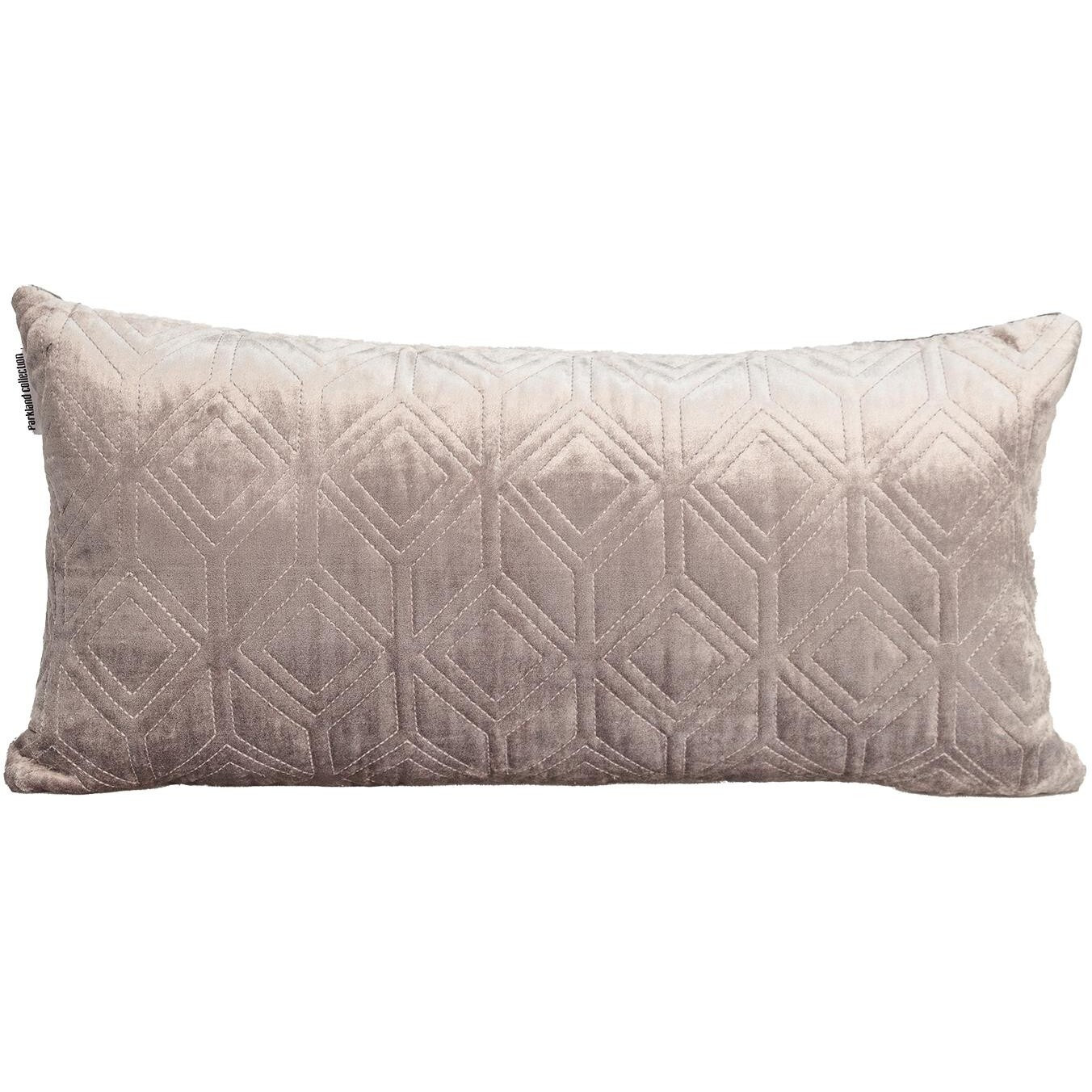 Tufted Diamonds Taupe Velvet Lumbar Accent Pillow