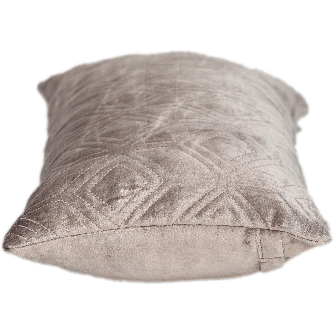 Tufted Diamonds Taupe Velvet Lumbar Accent Pillow