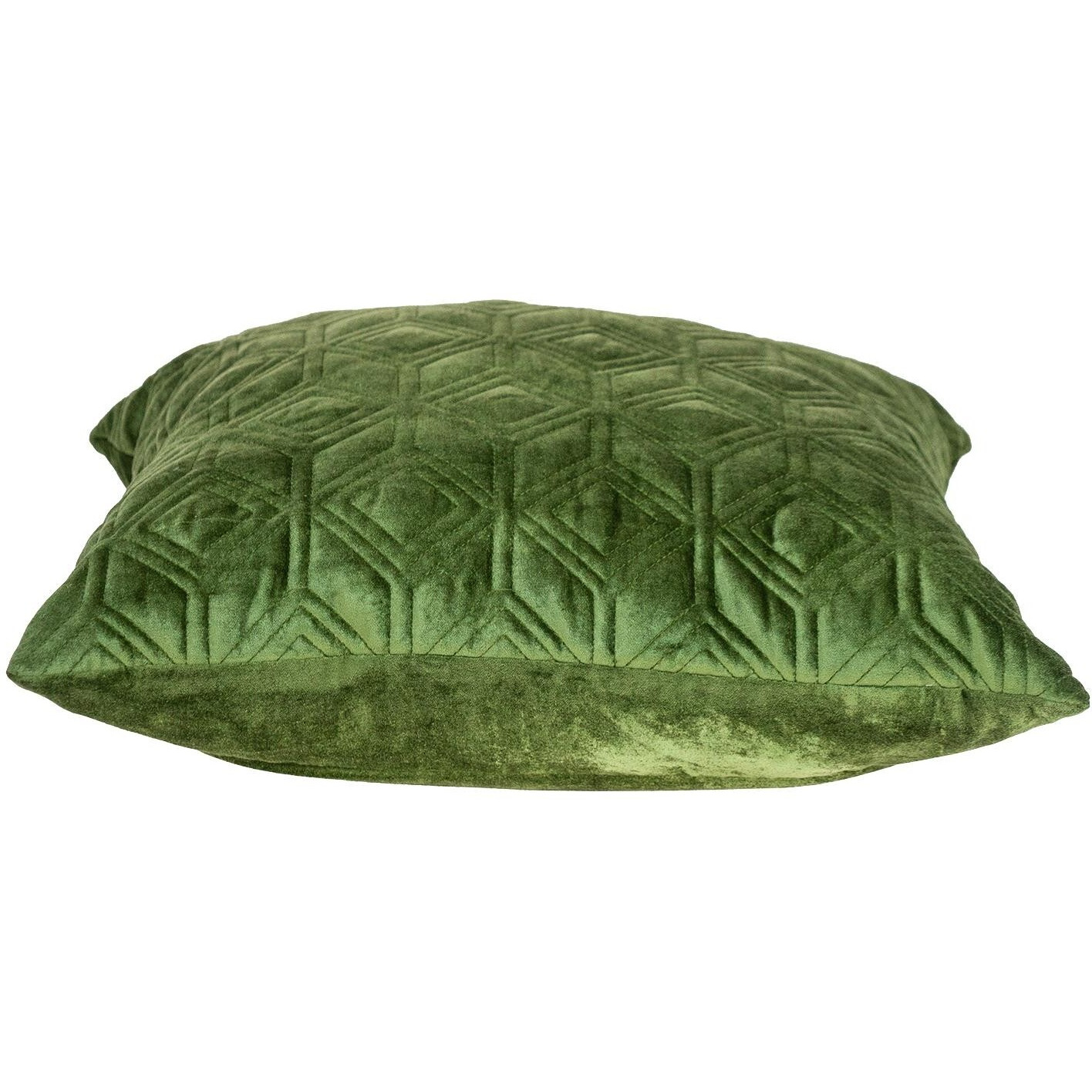 Tufted Diamonds Olive Velvet Accent Pillow