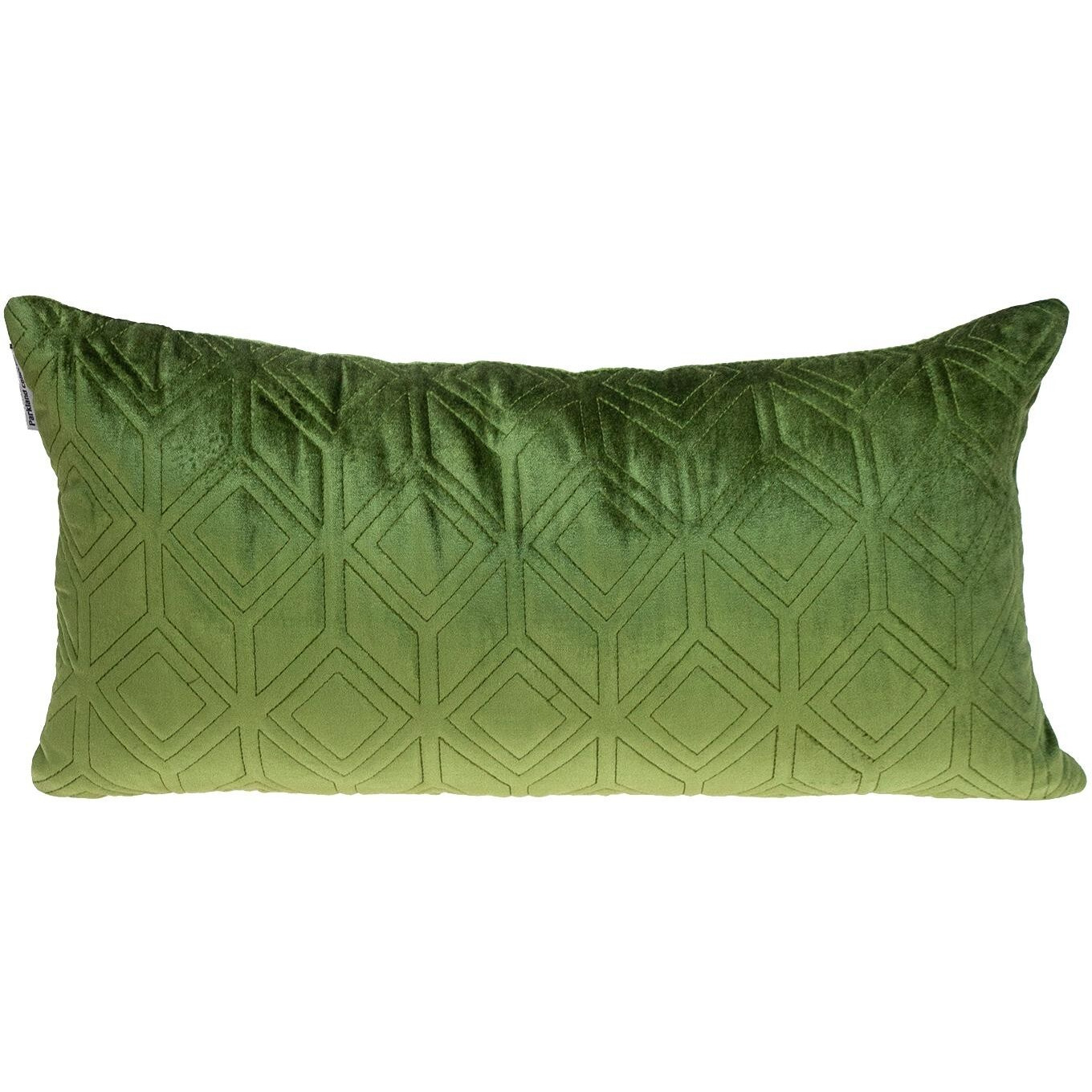 Tufted Diamonds Olive Velvet Lumbar Accent Pillow