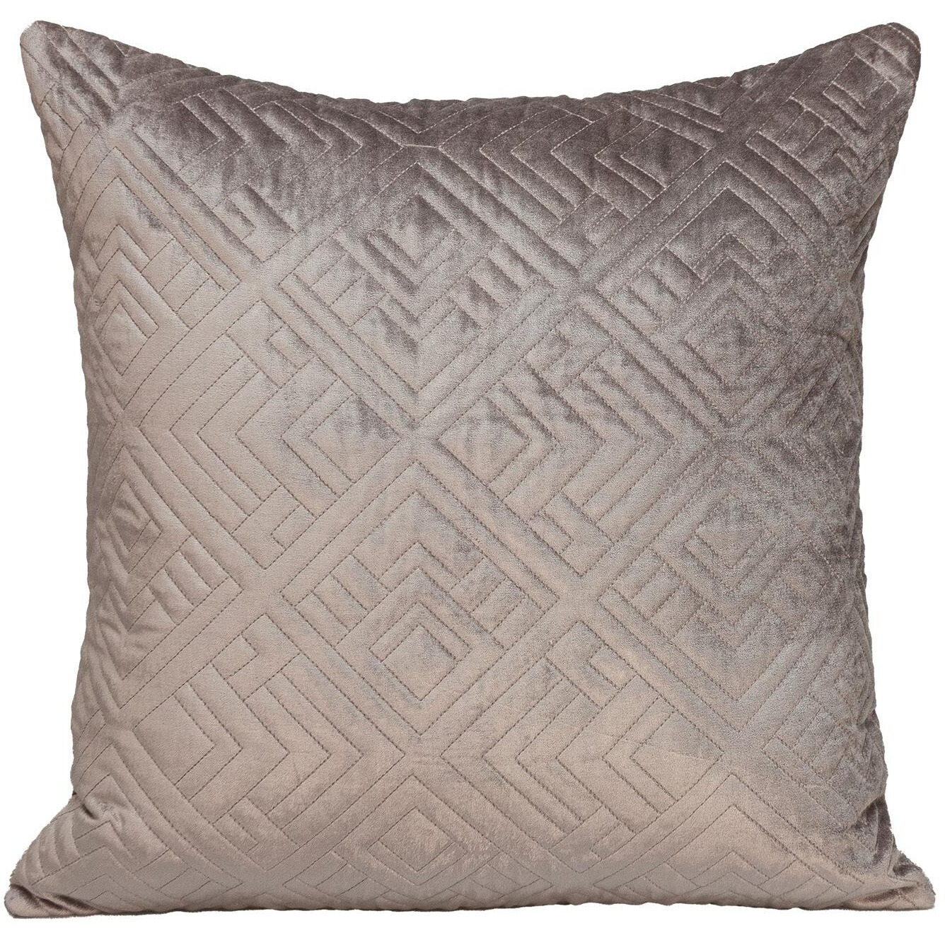 Quilted Taupe Decorative Throw Pillow