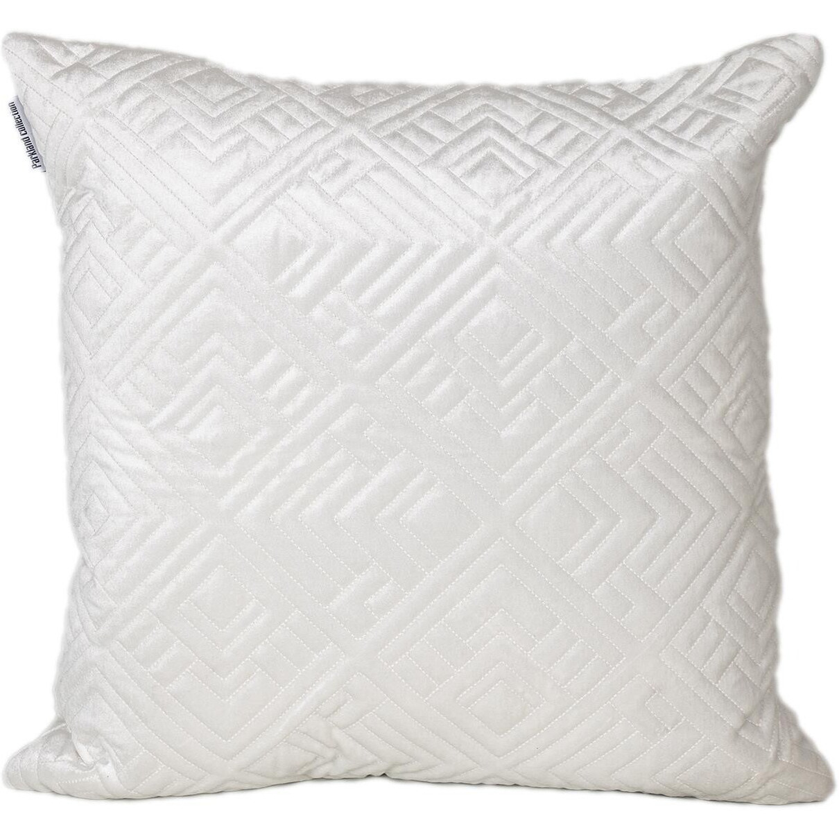 Quilted White Decorative Throw Pillow