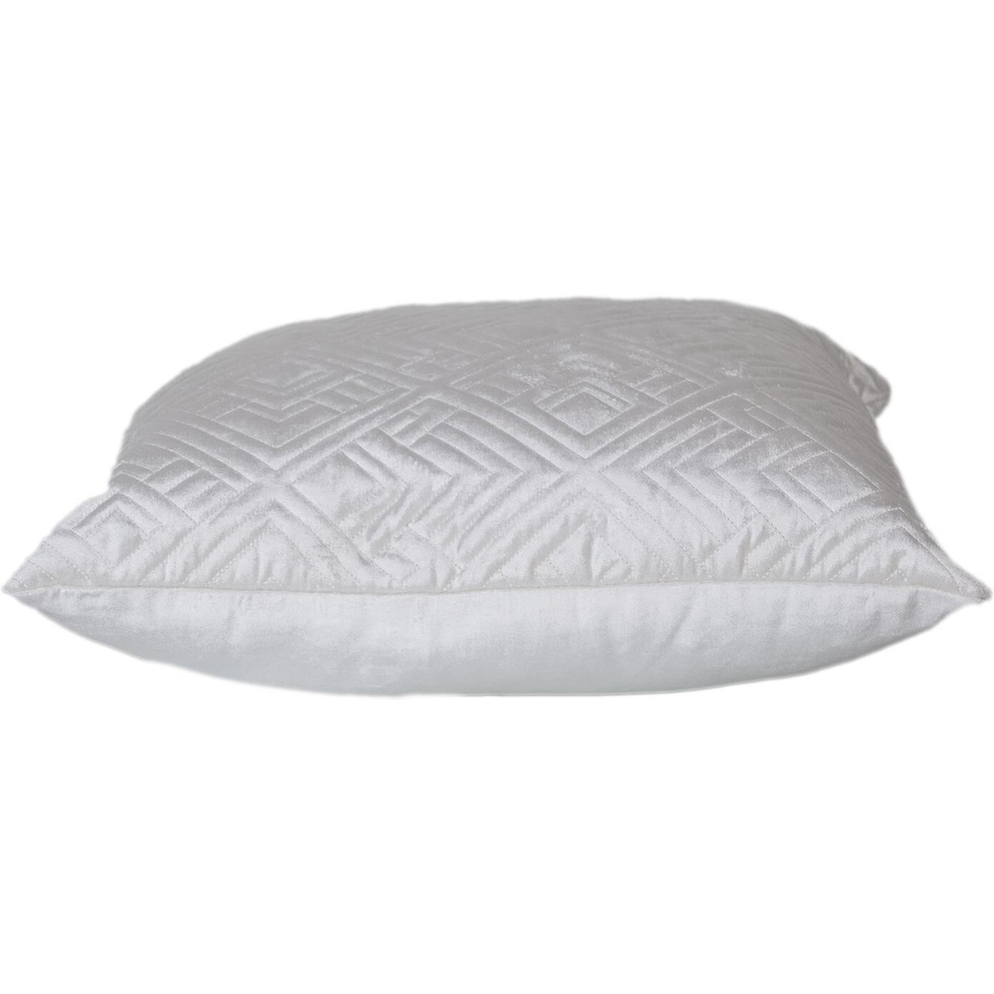 Quilted White Decorative Throw Pillow