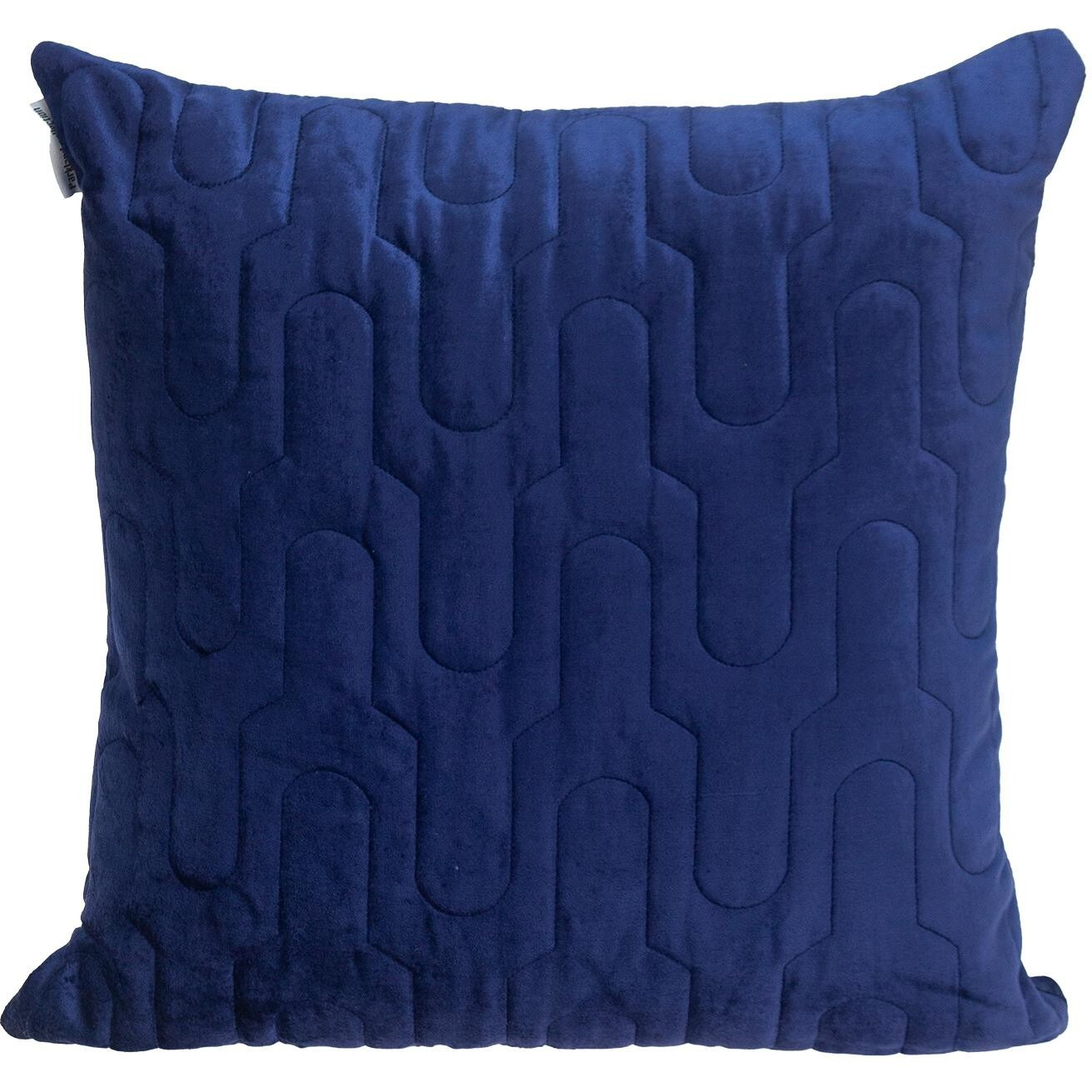 Geometric Lush Quilted Blue Throw Pillow
